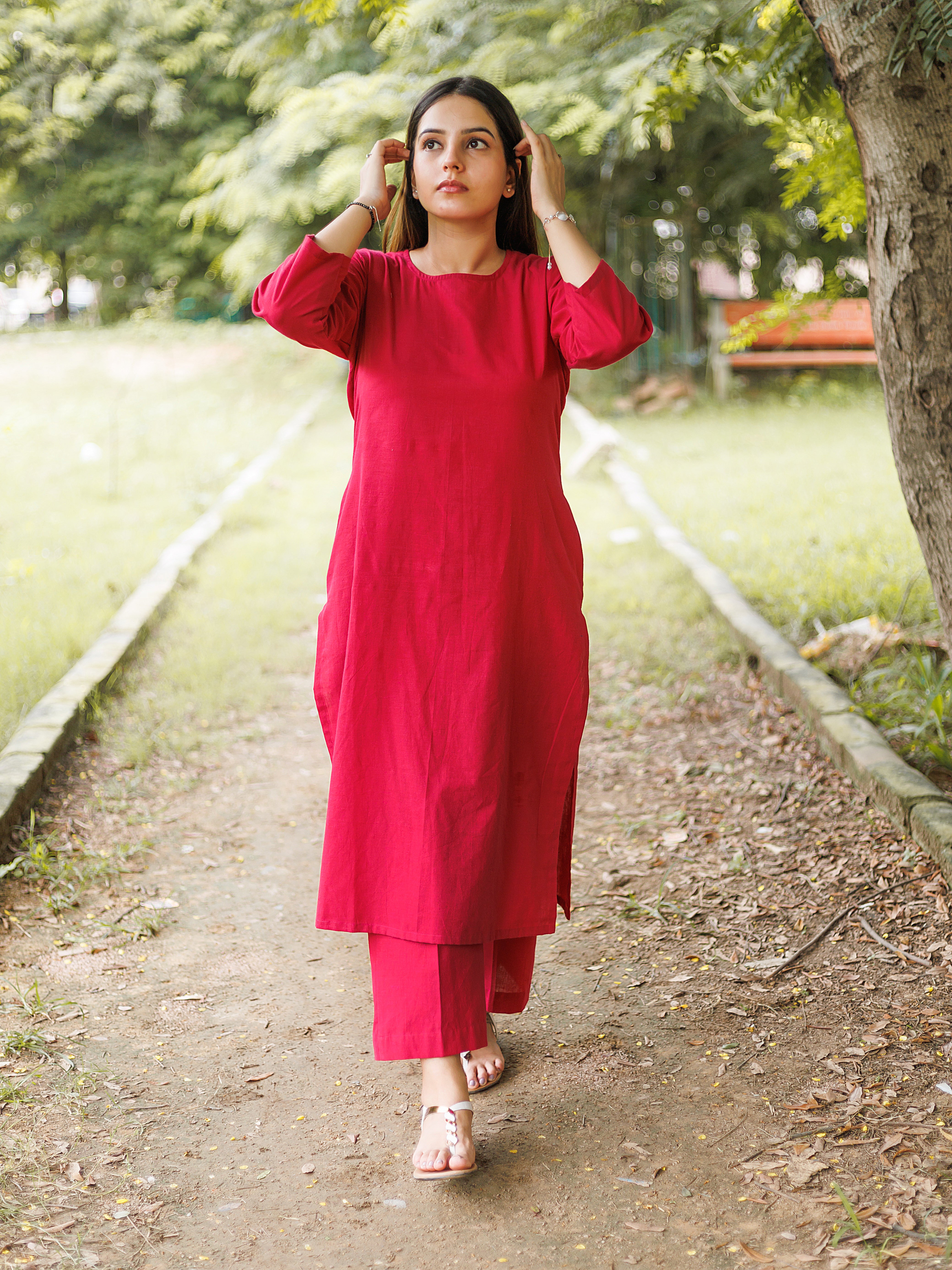 Fuchsia Pink Linen Co-ord Set
