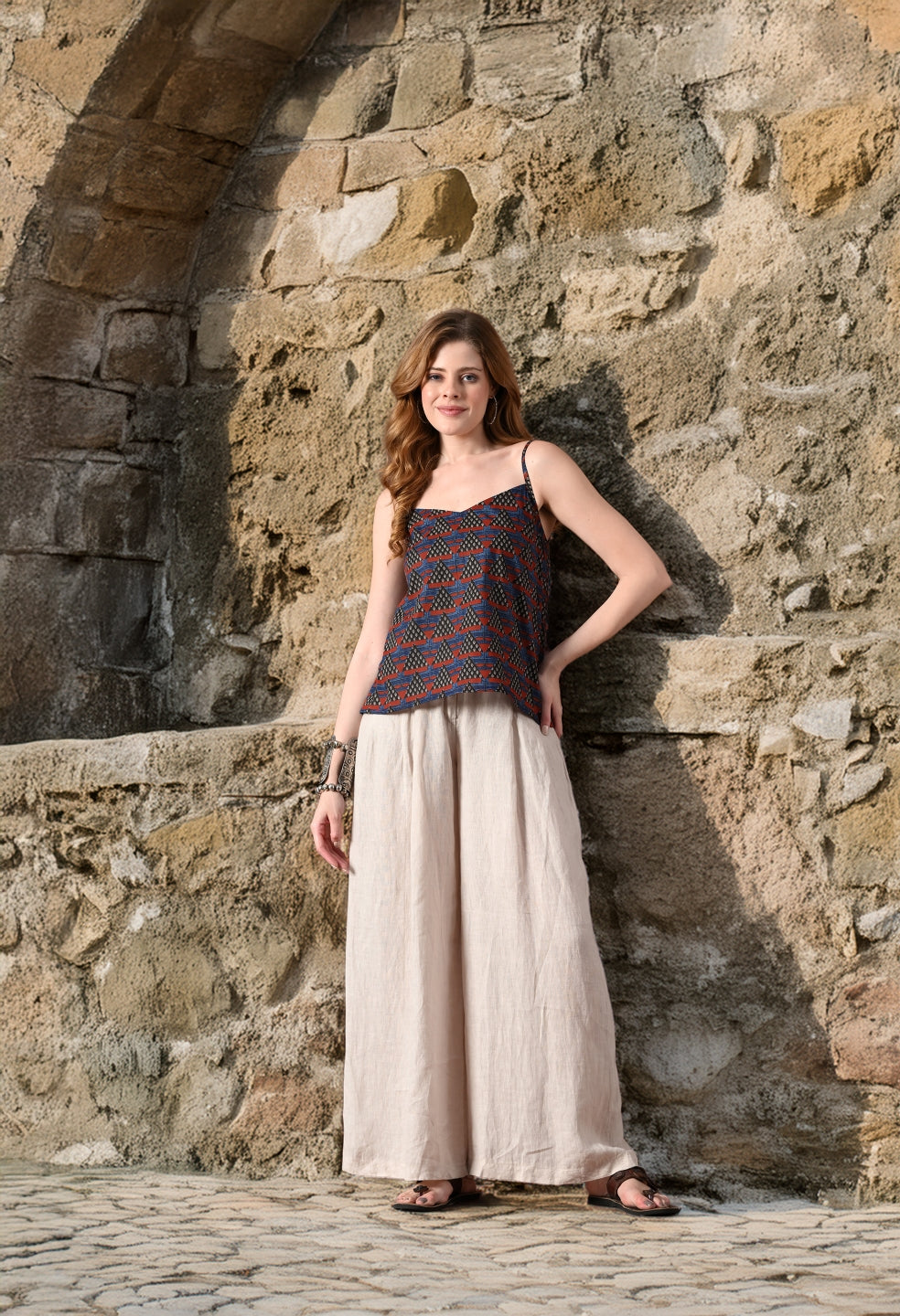 Women Geometric Print Cotton Top