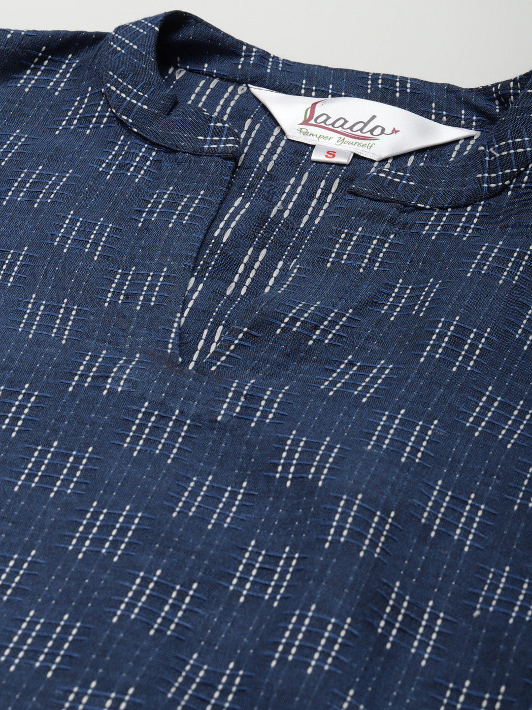 Women Blue Printed Pure Cotton Kurta with Trousers