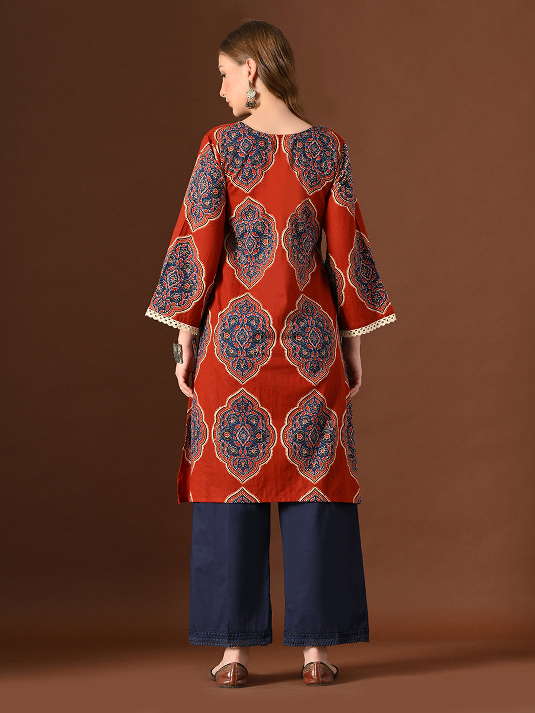 Women Ajrakh Cotton Oversized Kurta