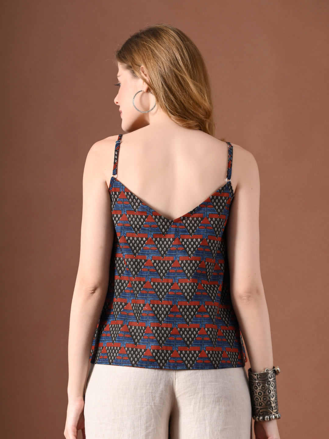 Women Geometric Print Cotton Top