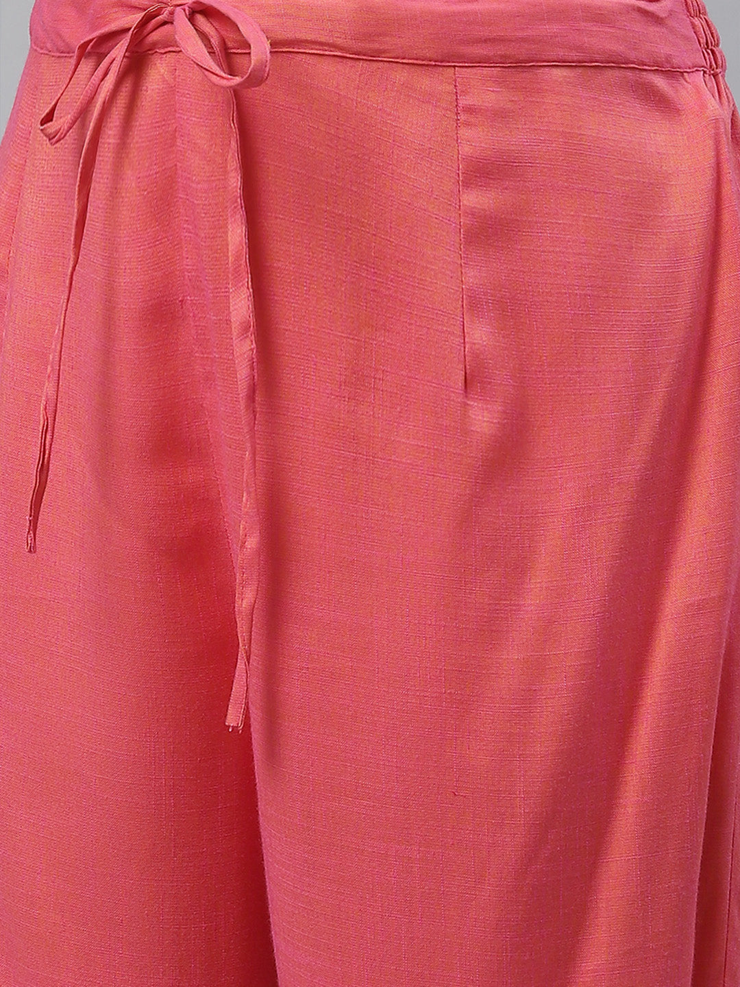 Women Peach-Coloured Striped Empire Kurta with Palazzos