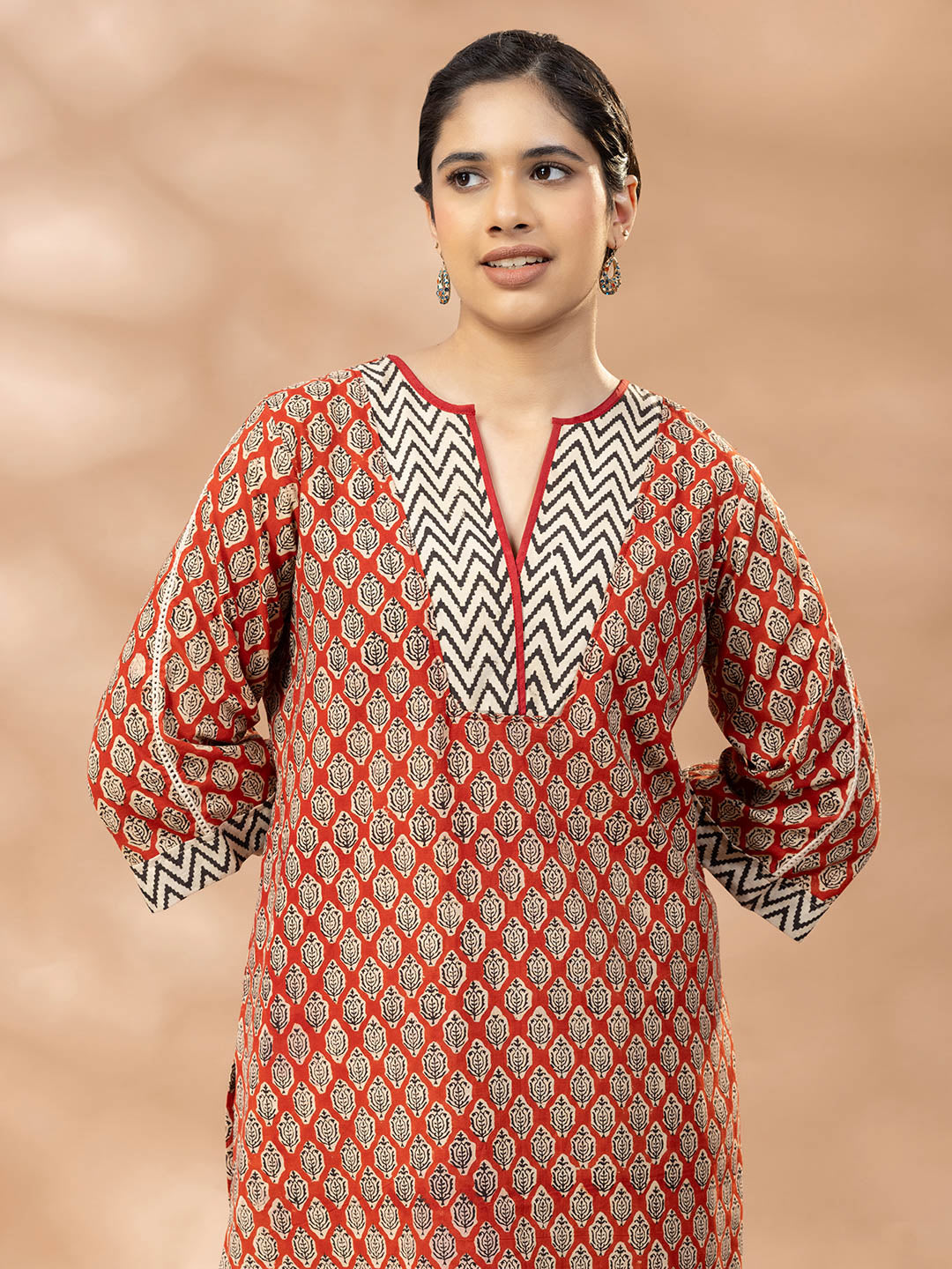 Bagru Madder Red Booty Print Kurta set