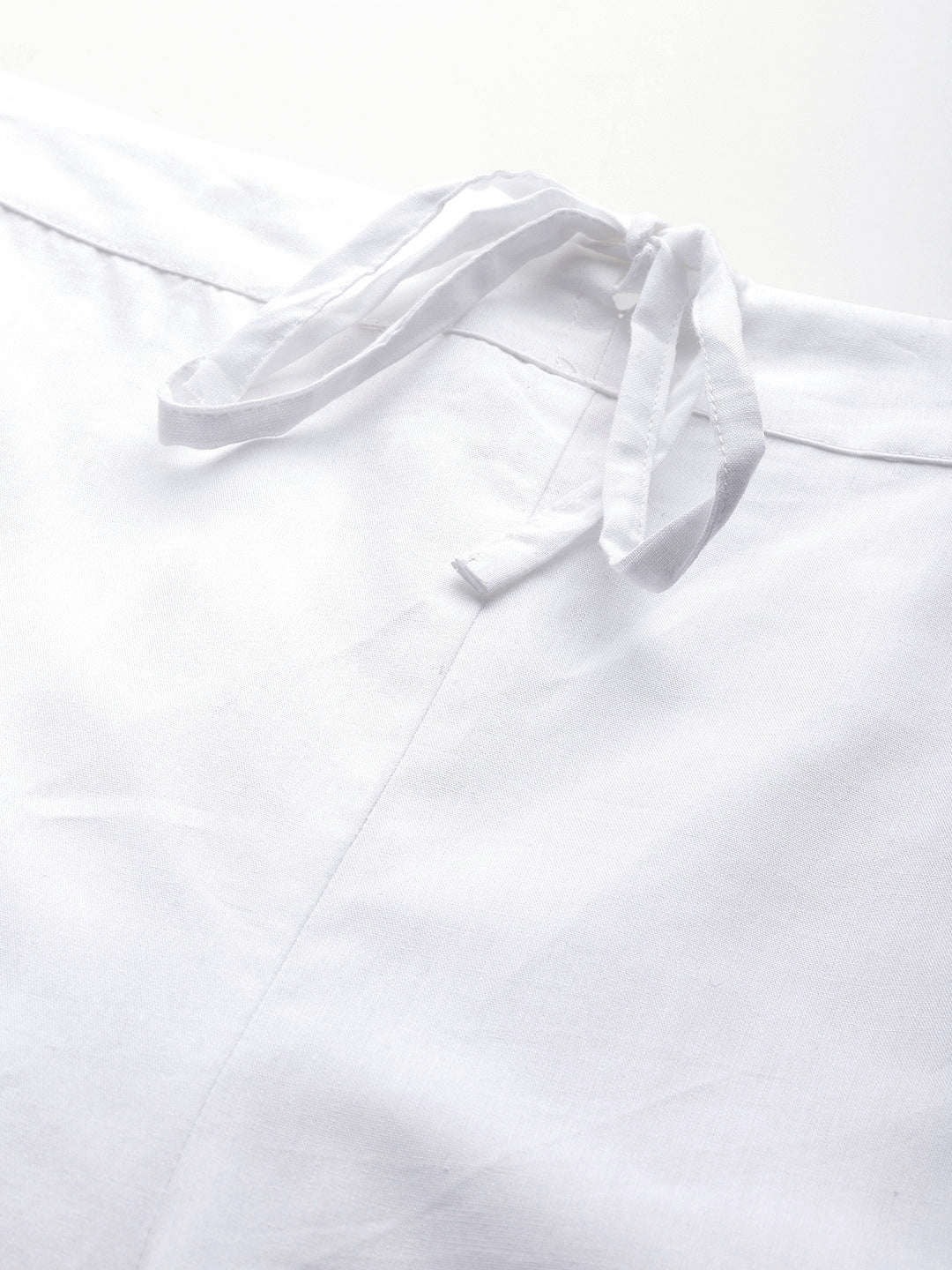 White Solid Cotton Sustainable Handloom Wide Leg Palazzos