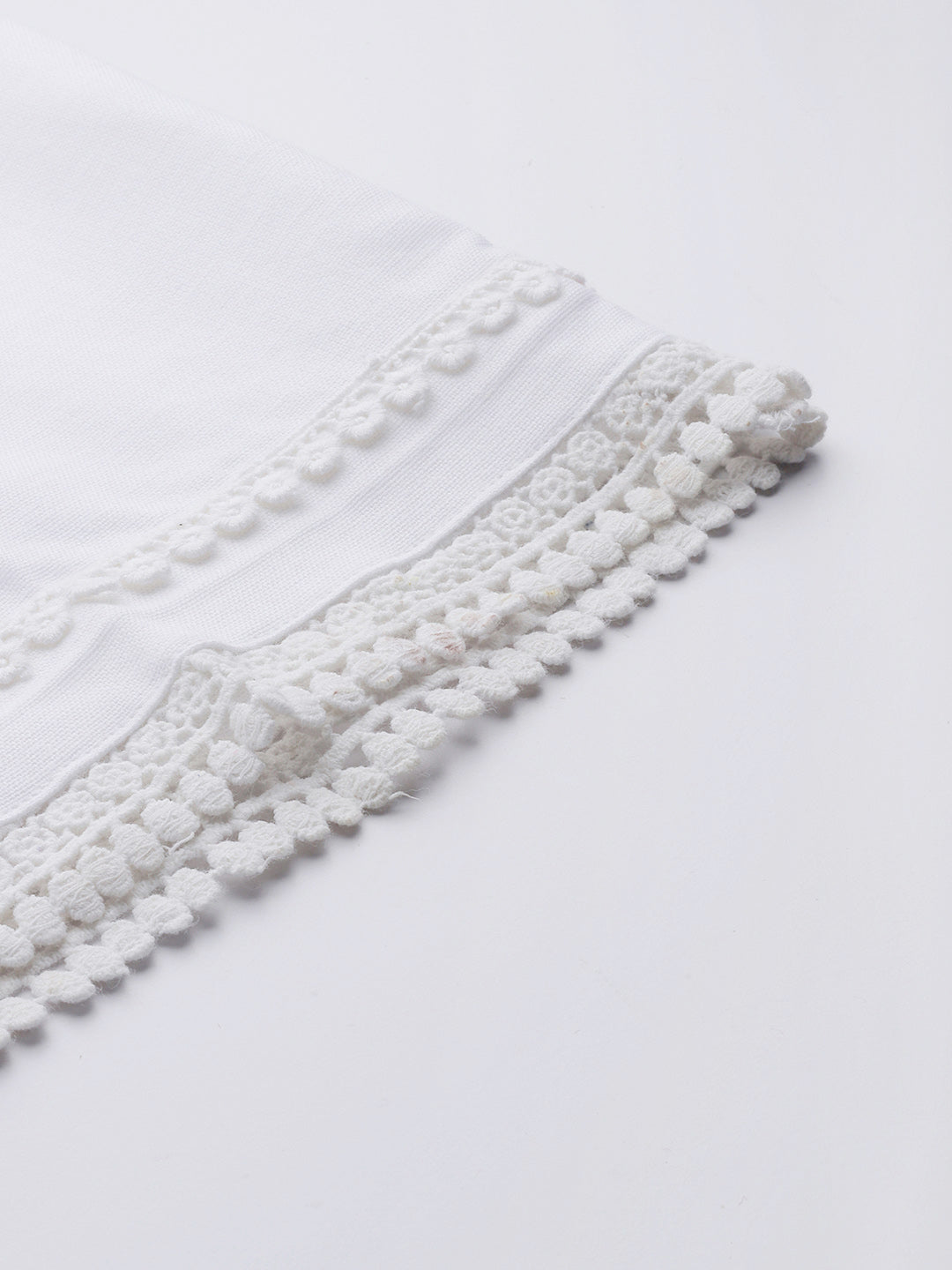 White Hem Design Cotton Handloom Straight Sustainable Palazzos