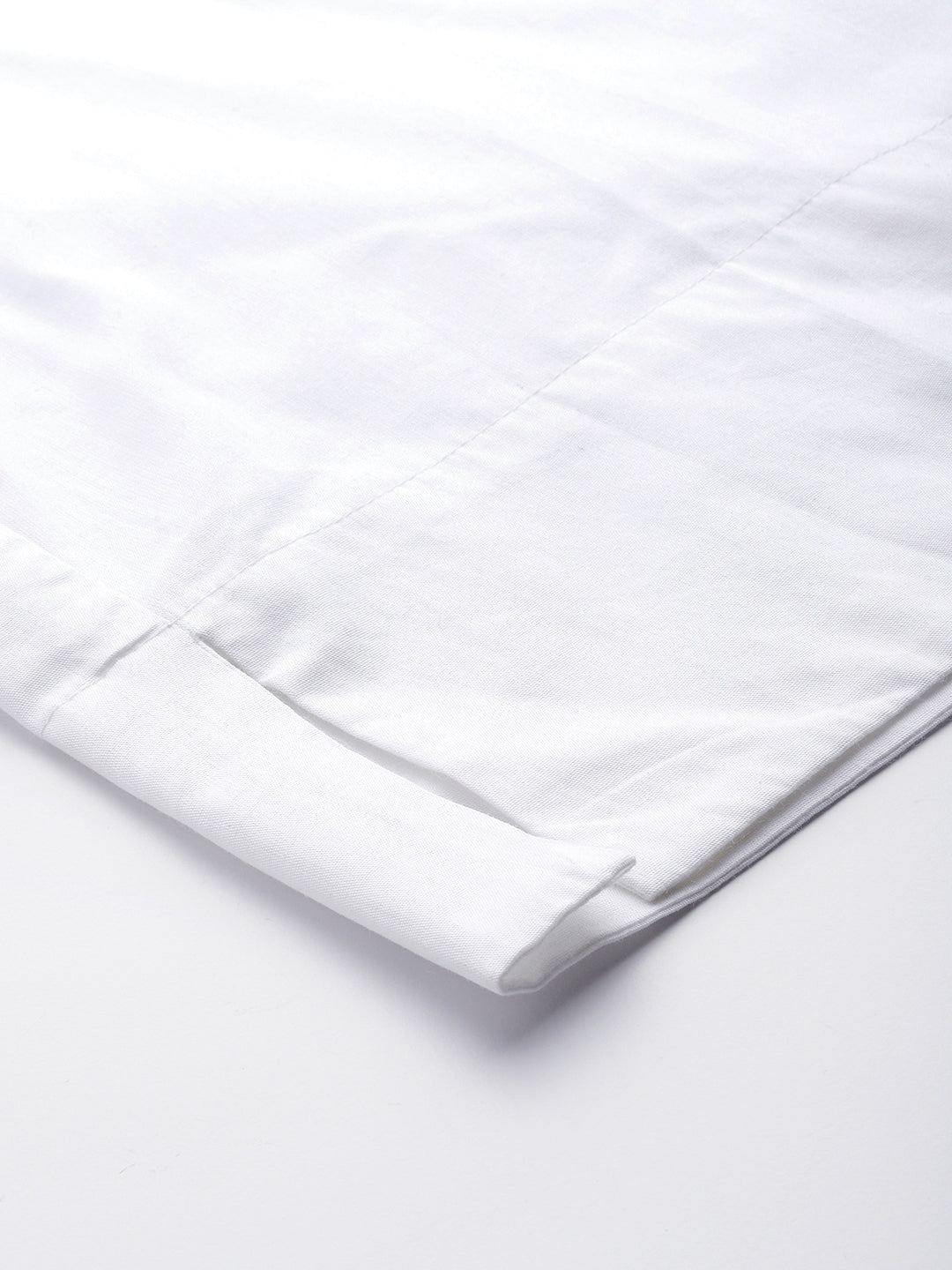 White Solid Cotton Sustainable Handloom Wide Leg Palazzos