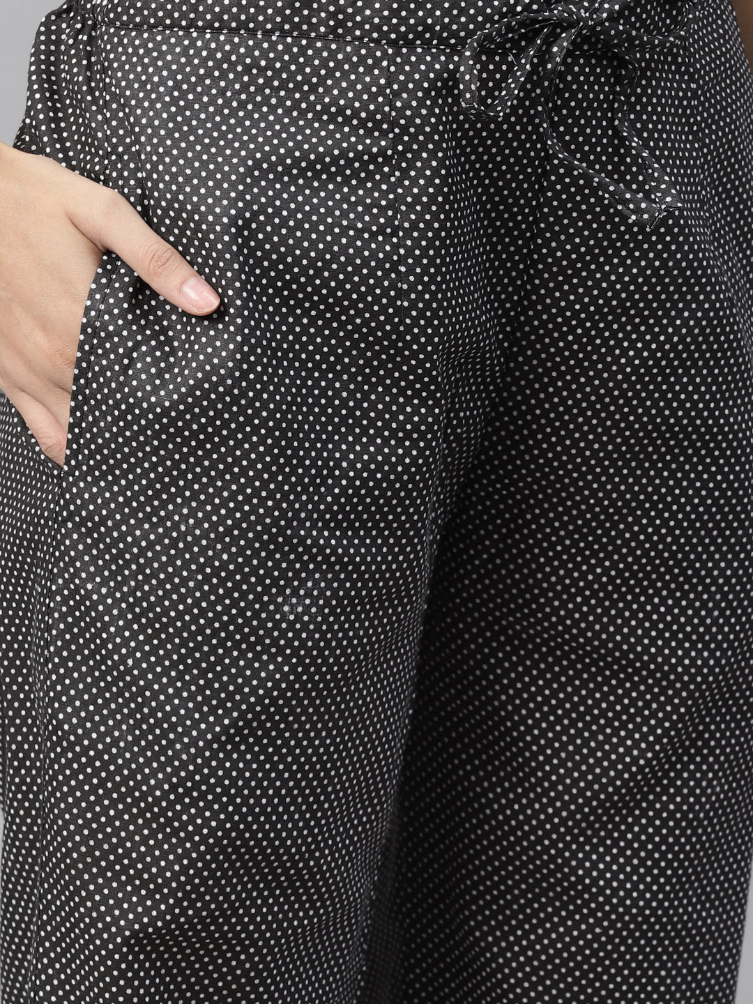 Women Grey & Yellow Printed Pure Cotton Kurta with Palazzos