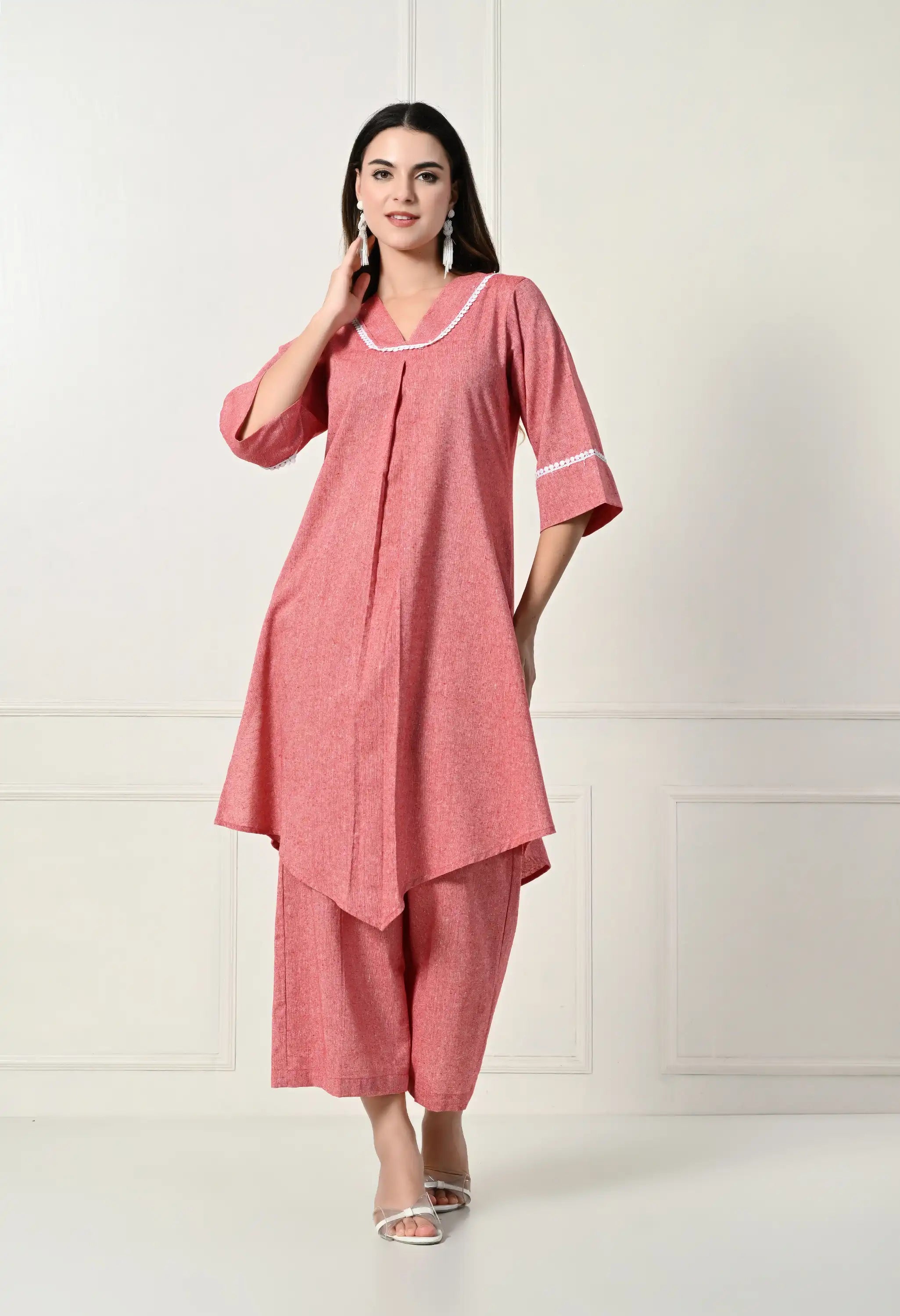 Pink pleated set