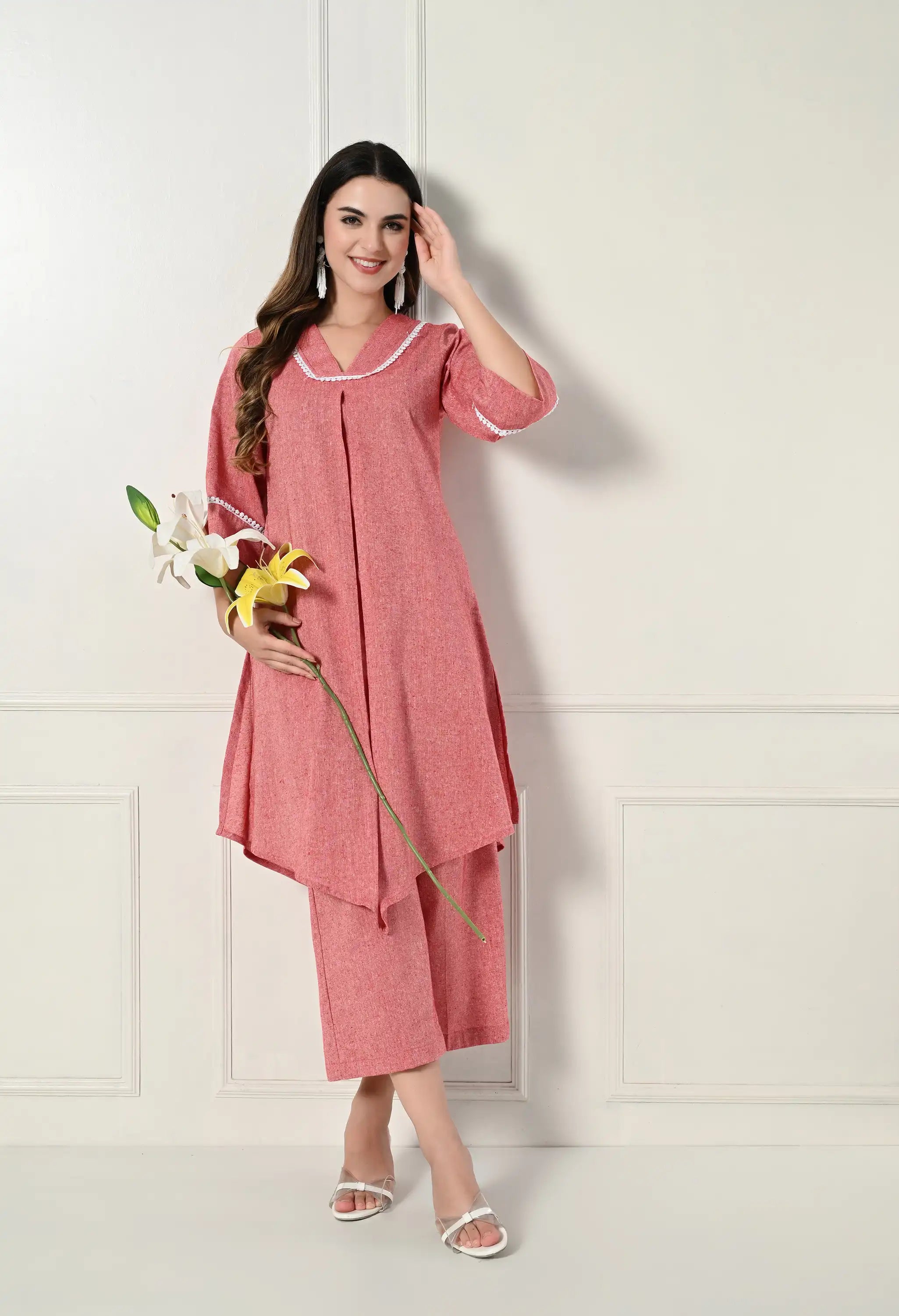 Pink pleated set