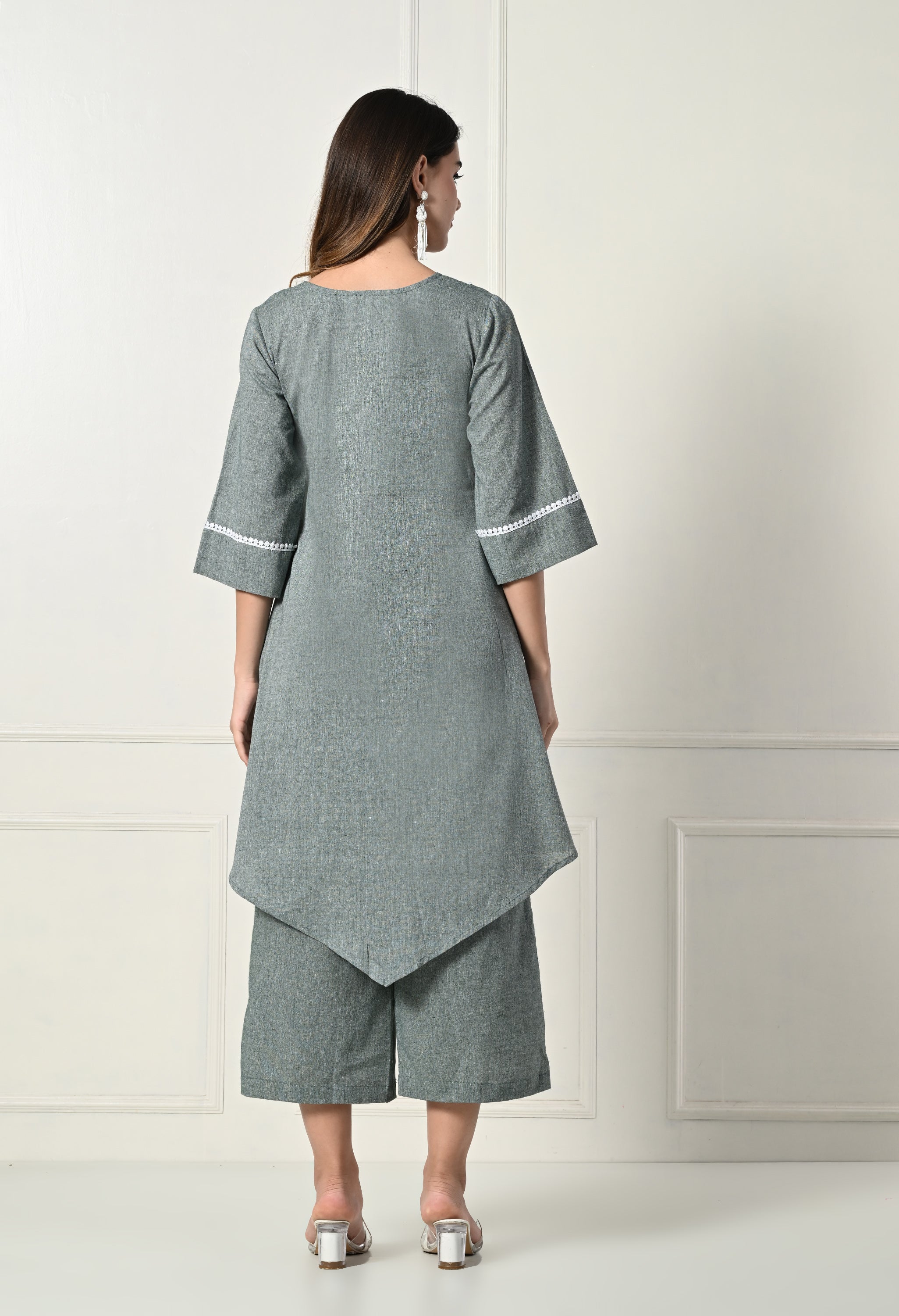 Olive Green pleated set