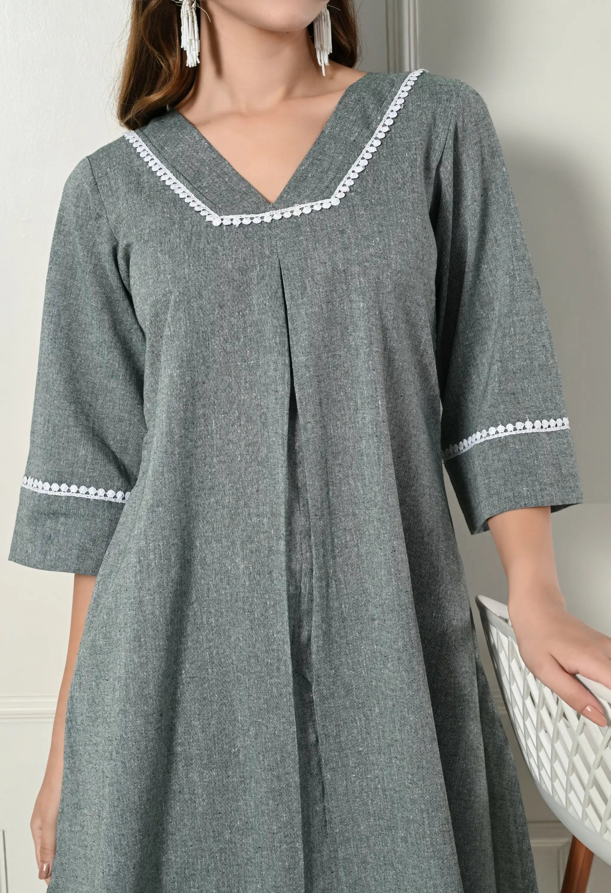 Olive Green pleated set