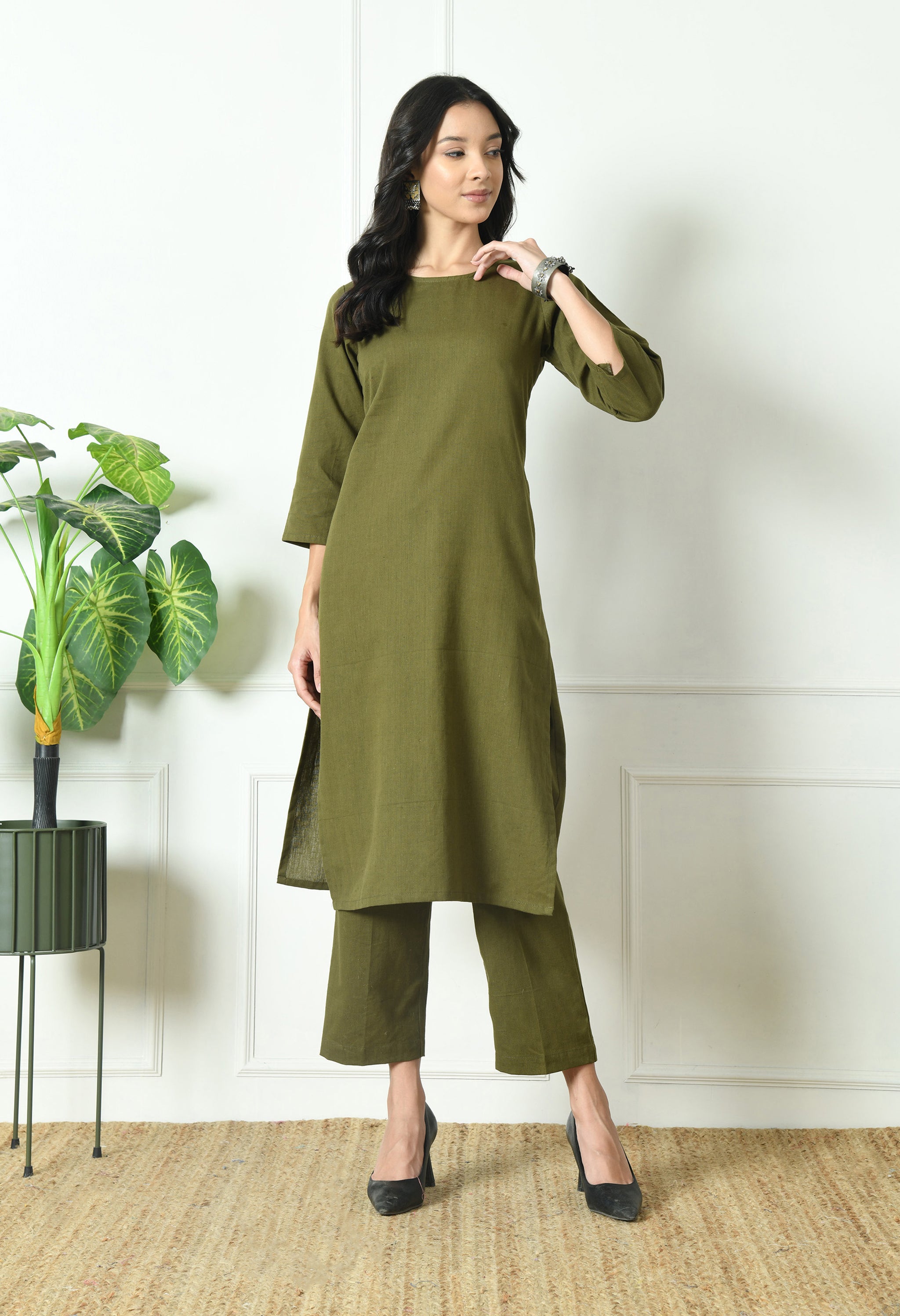 Olive Linen co ord set main image 1