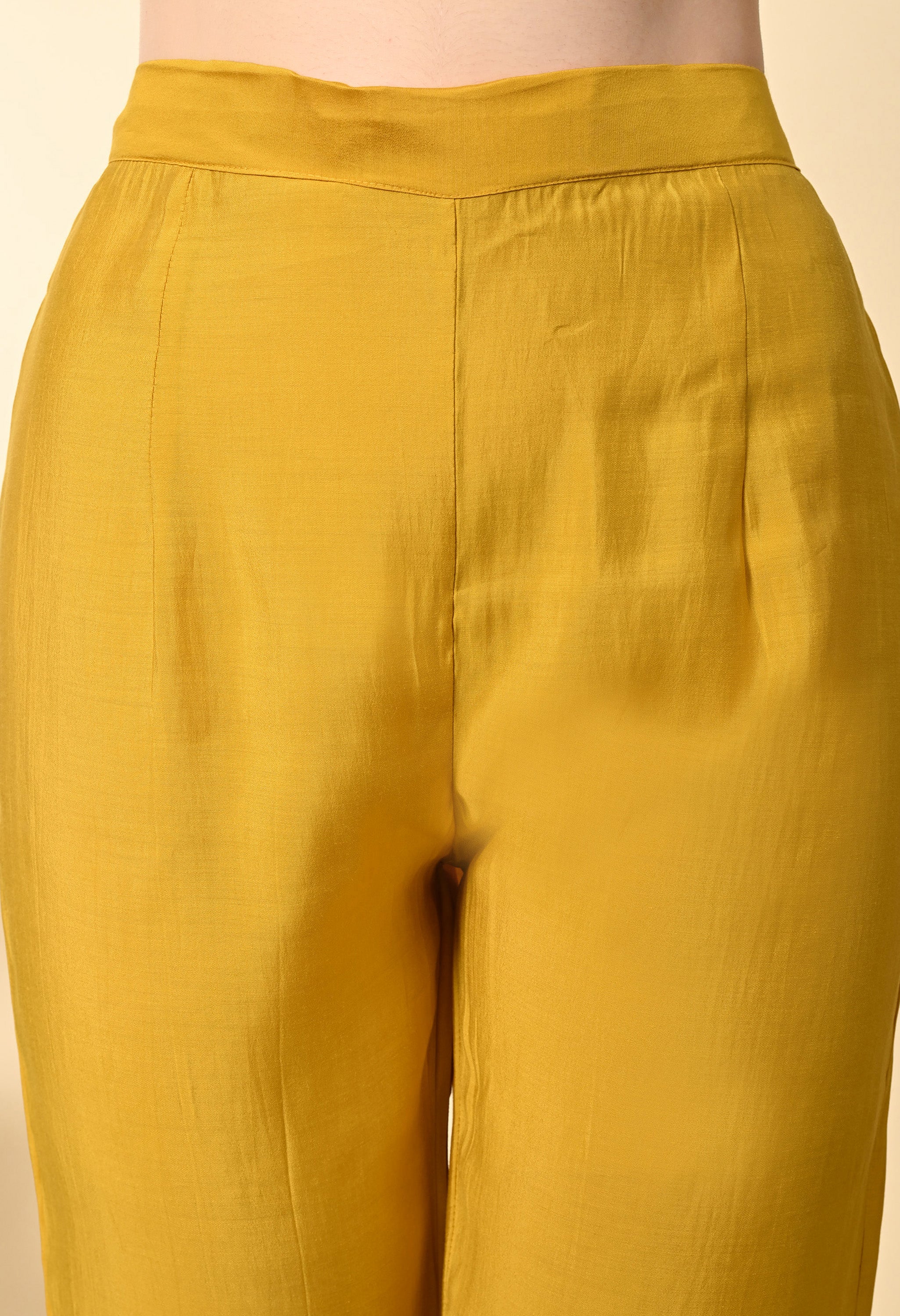 Mustard Yellow Thread Work Embroidery Suit Set