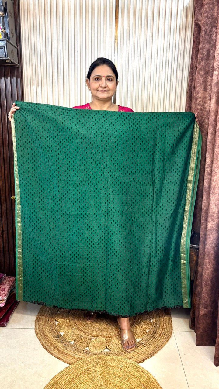 Maheshwari Silk Bagh Hand Block Printed Kurta Set With Tissue Zari Pallu Dupatta - Set of 3