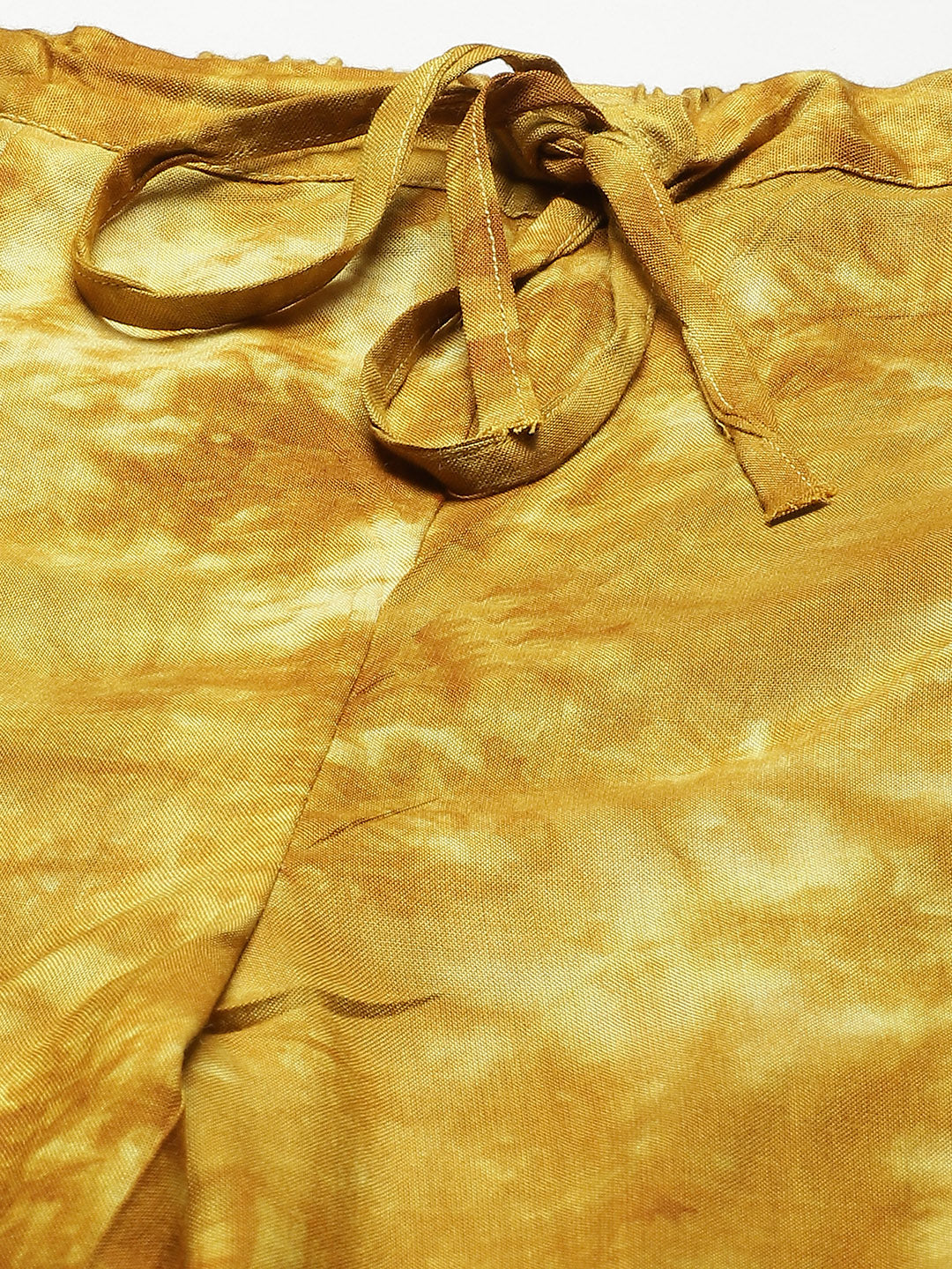 Mustard Yellow Dyed Lace Inserts Pyjama Set
