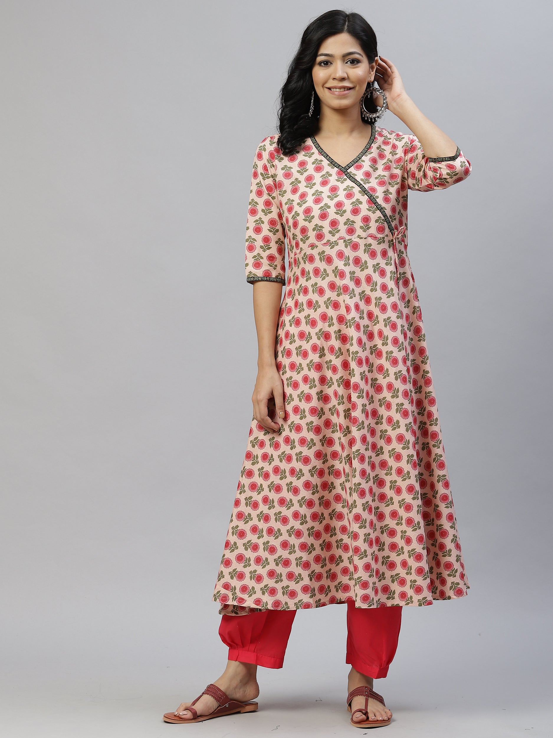 Women Pink Anarkali Kurta