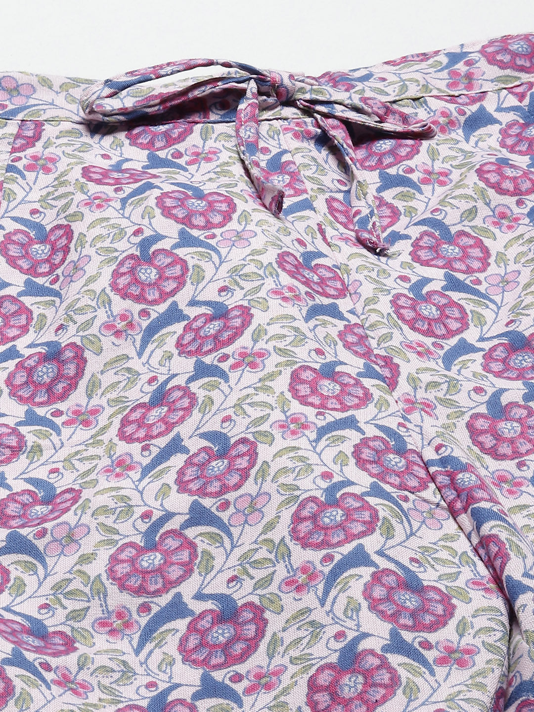 Women Pink & Blue Floral Printed Pyjama Set