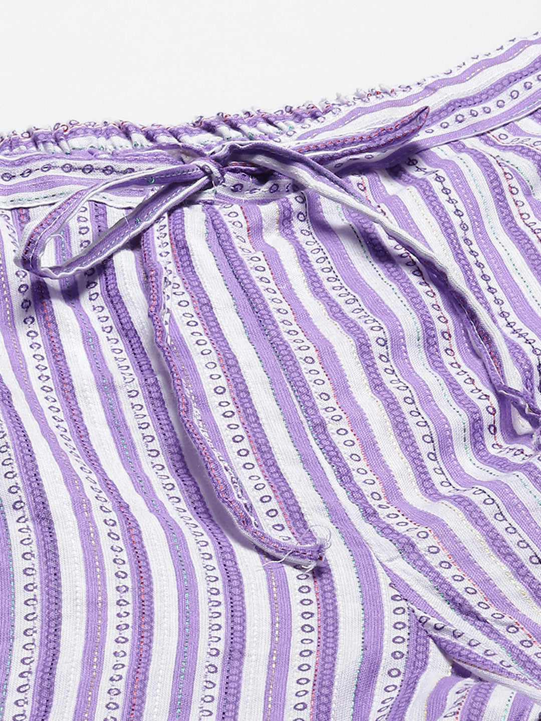 Women Purple & White Floral Printed Cotton Pyjama Set