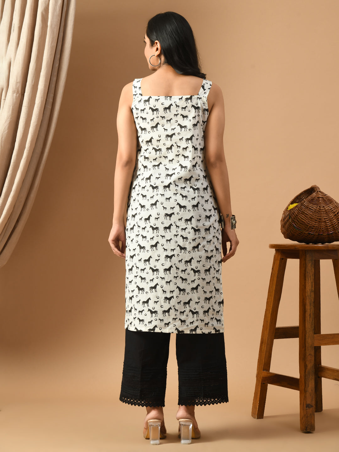Pure Cotton Horse print kurta