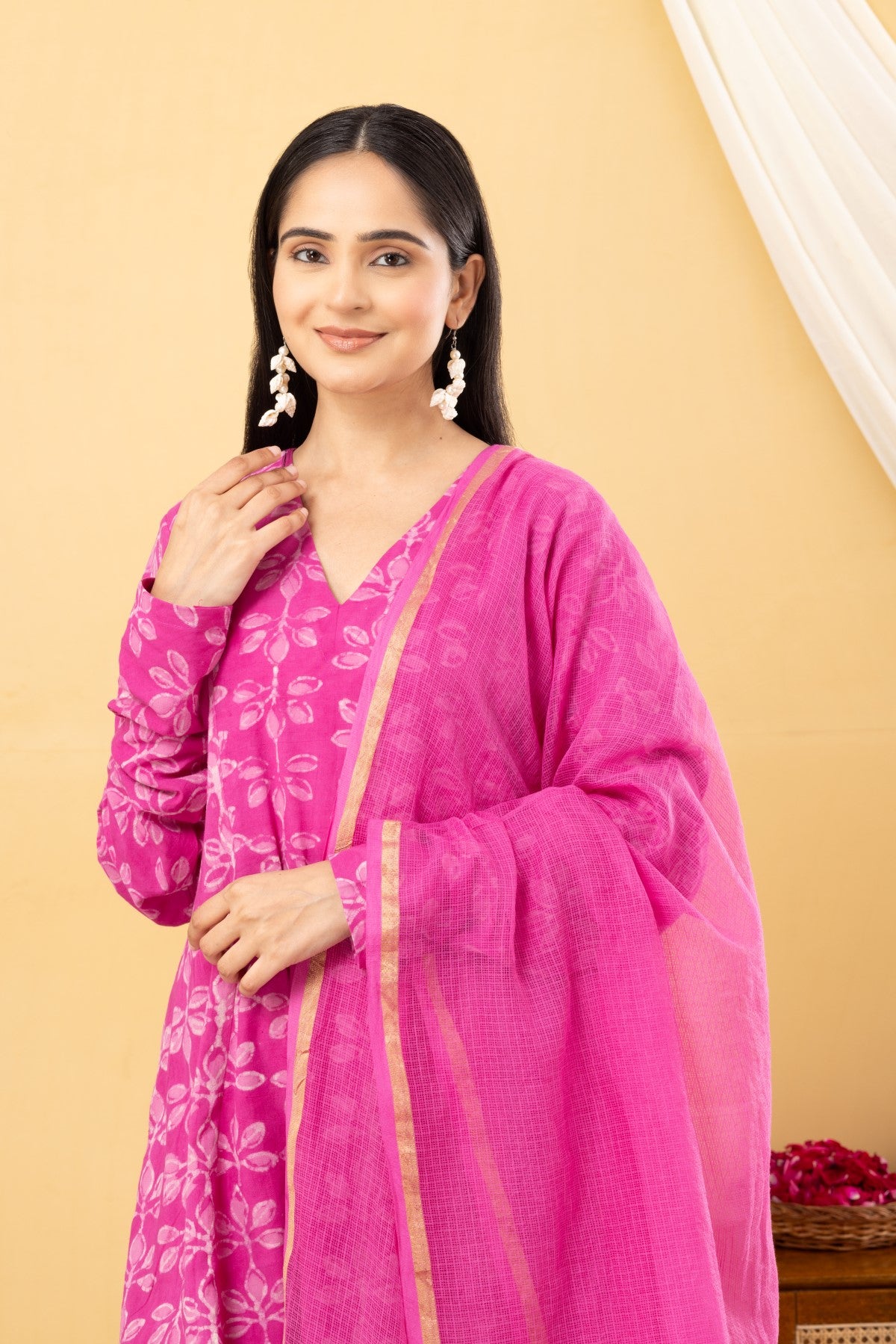 Pink Anarkali Set of 3