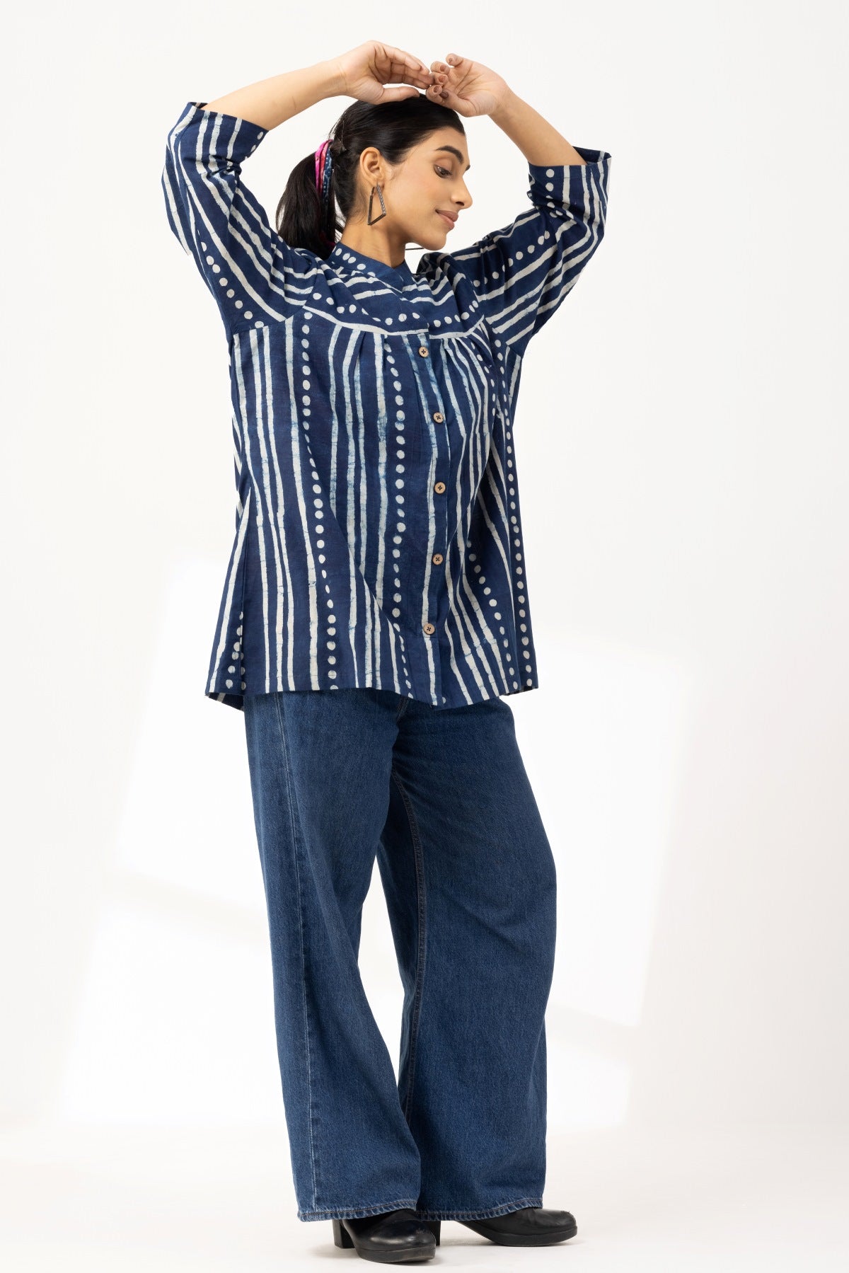 Indigo Easy Fit Top