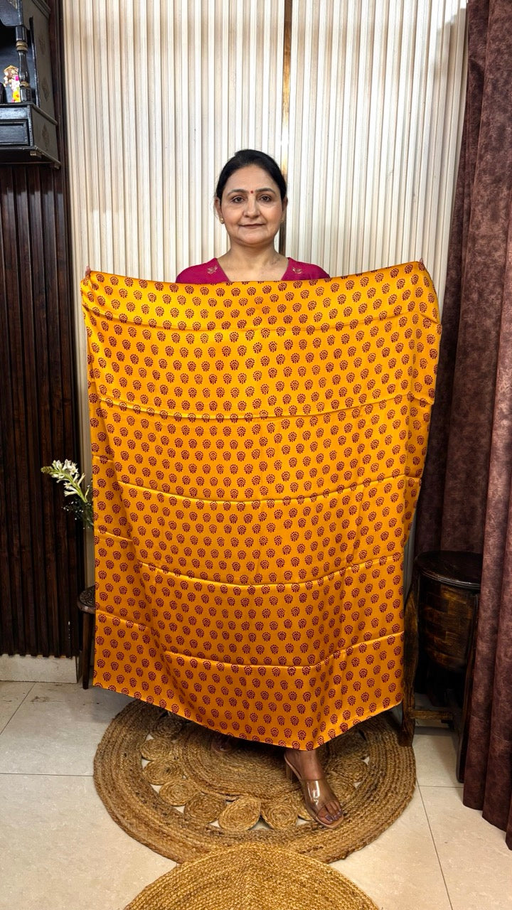 Modal Silk Yellow Booty Bagh Print Kurta