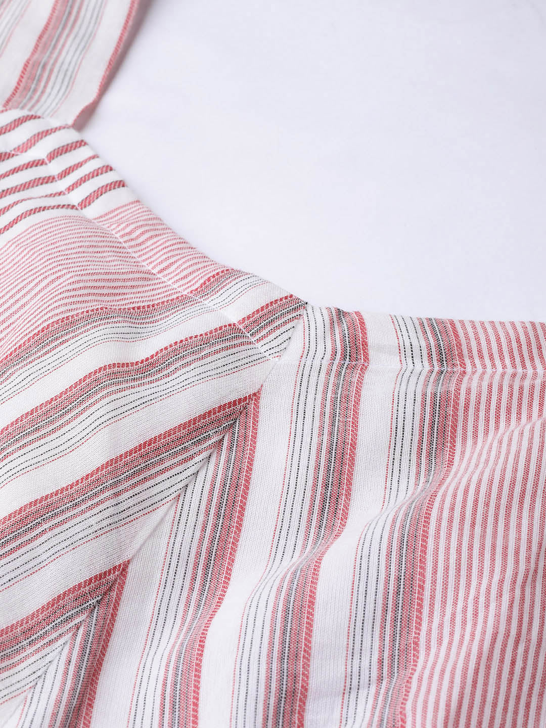 Pink Striped woven Mul-Mul Dress