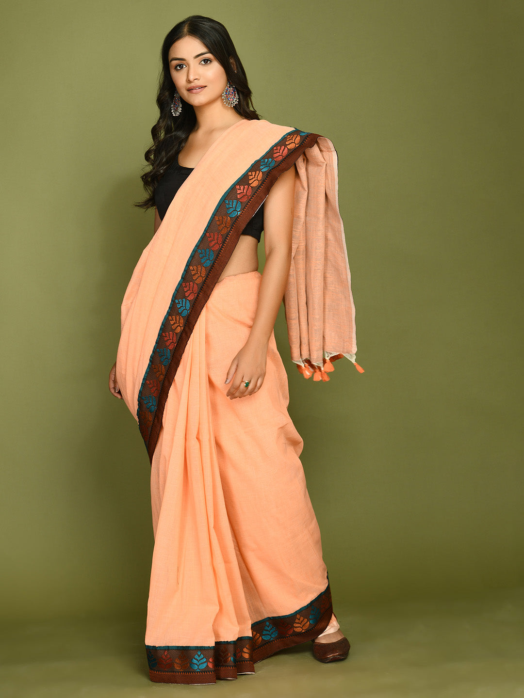 Kala Peach Saree