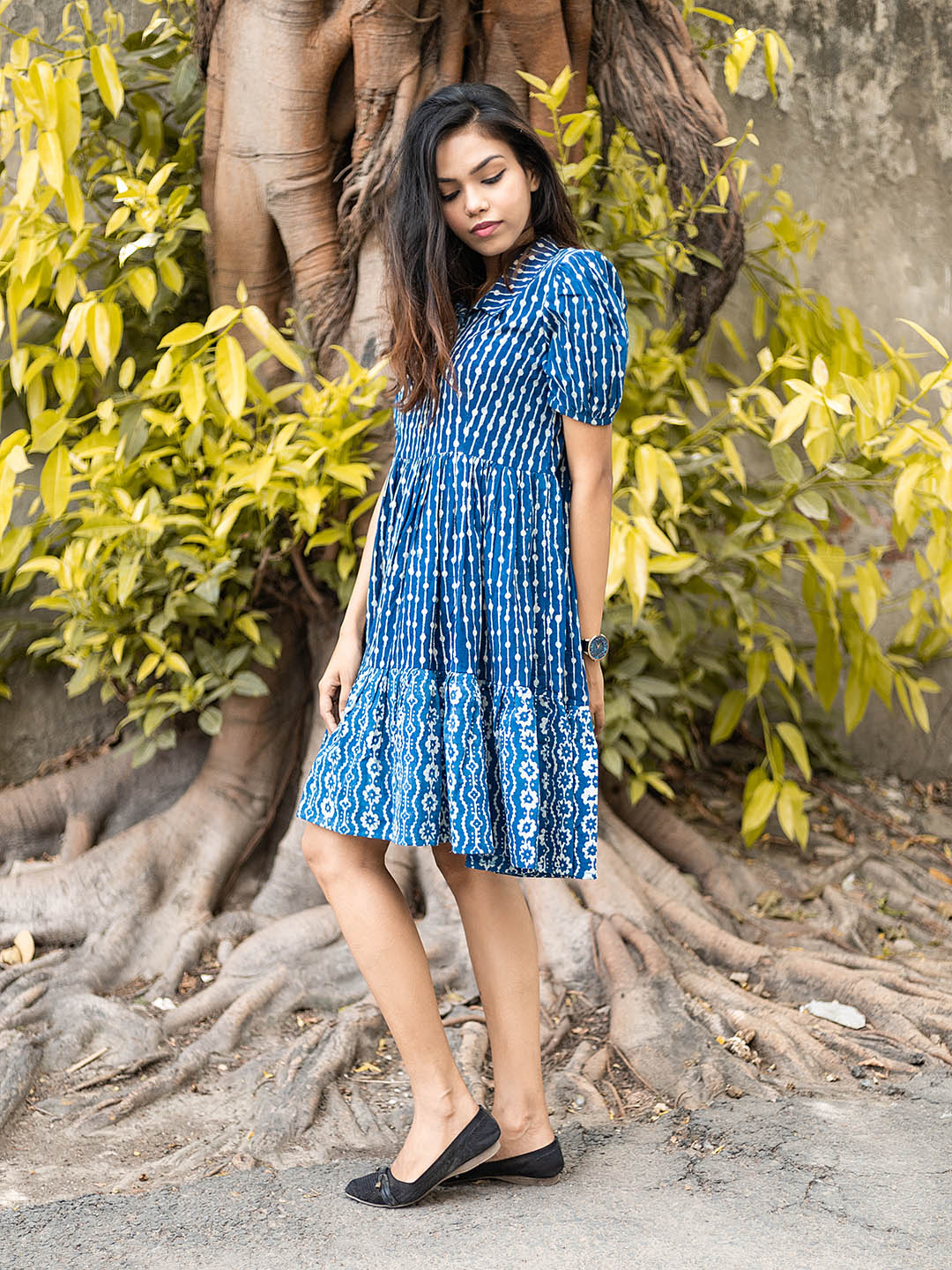 Indigo Collared Dress