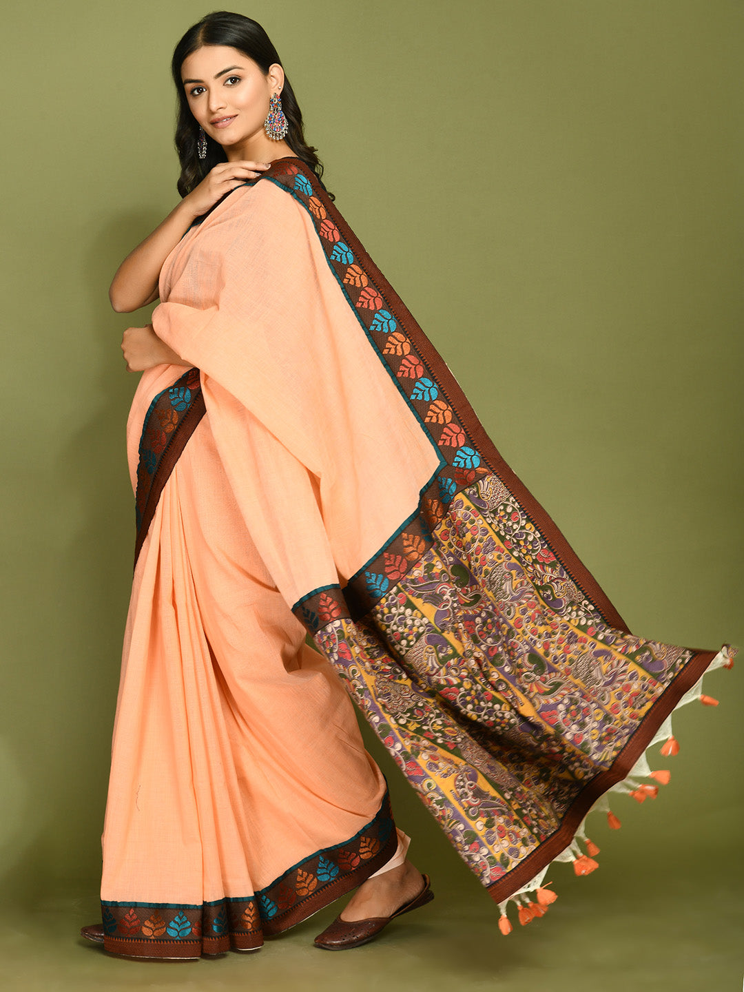 Kala Peach Saree