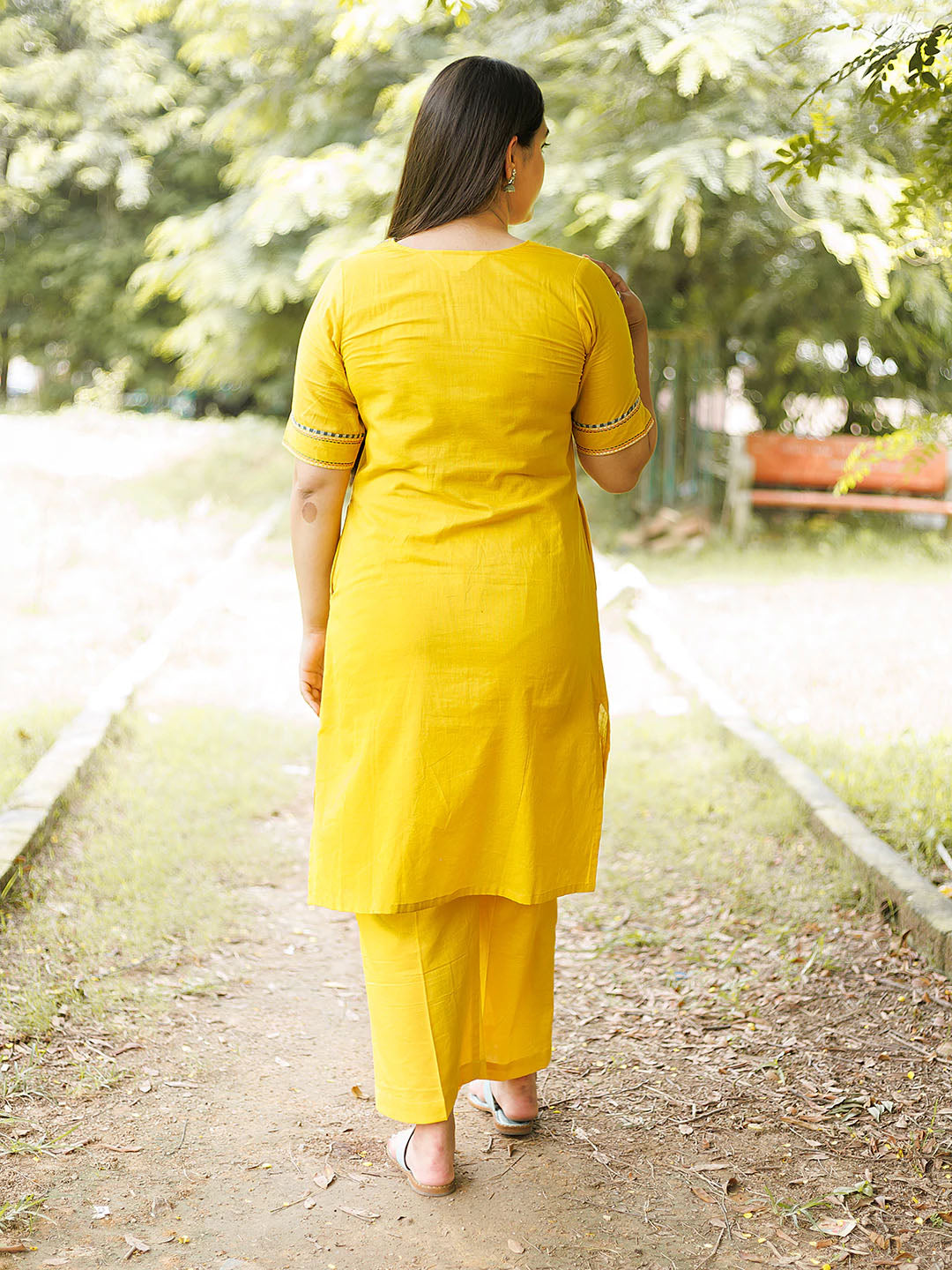 Yellow Embroidered Coord Set