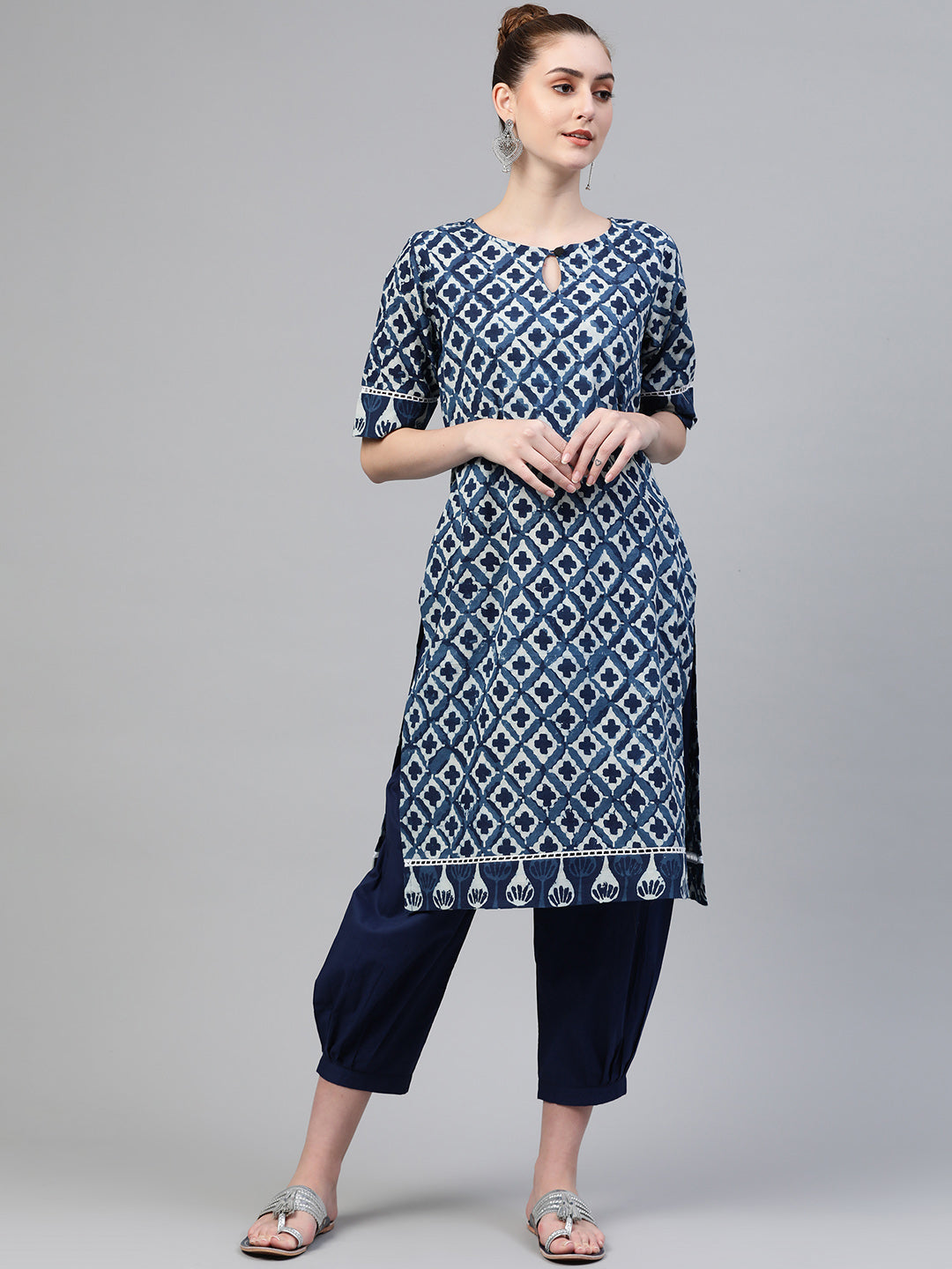 Navy Blue Afghan Salwar