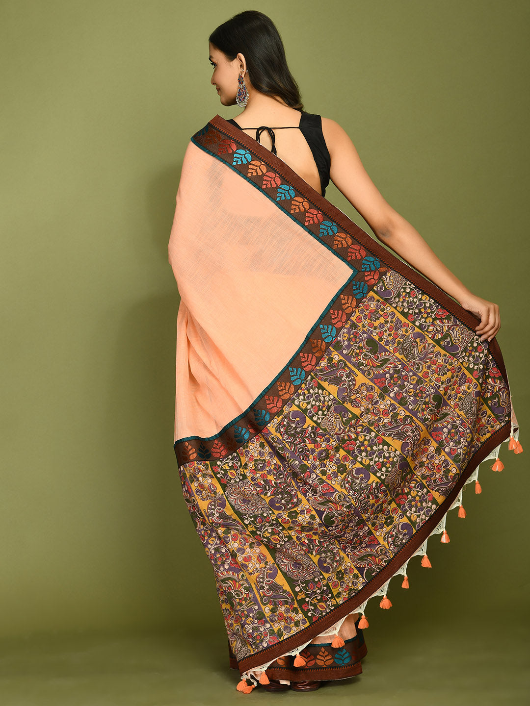 Kala Peach Saree