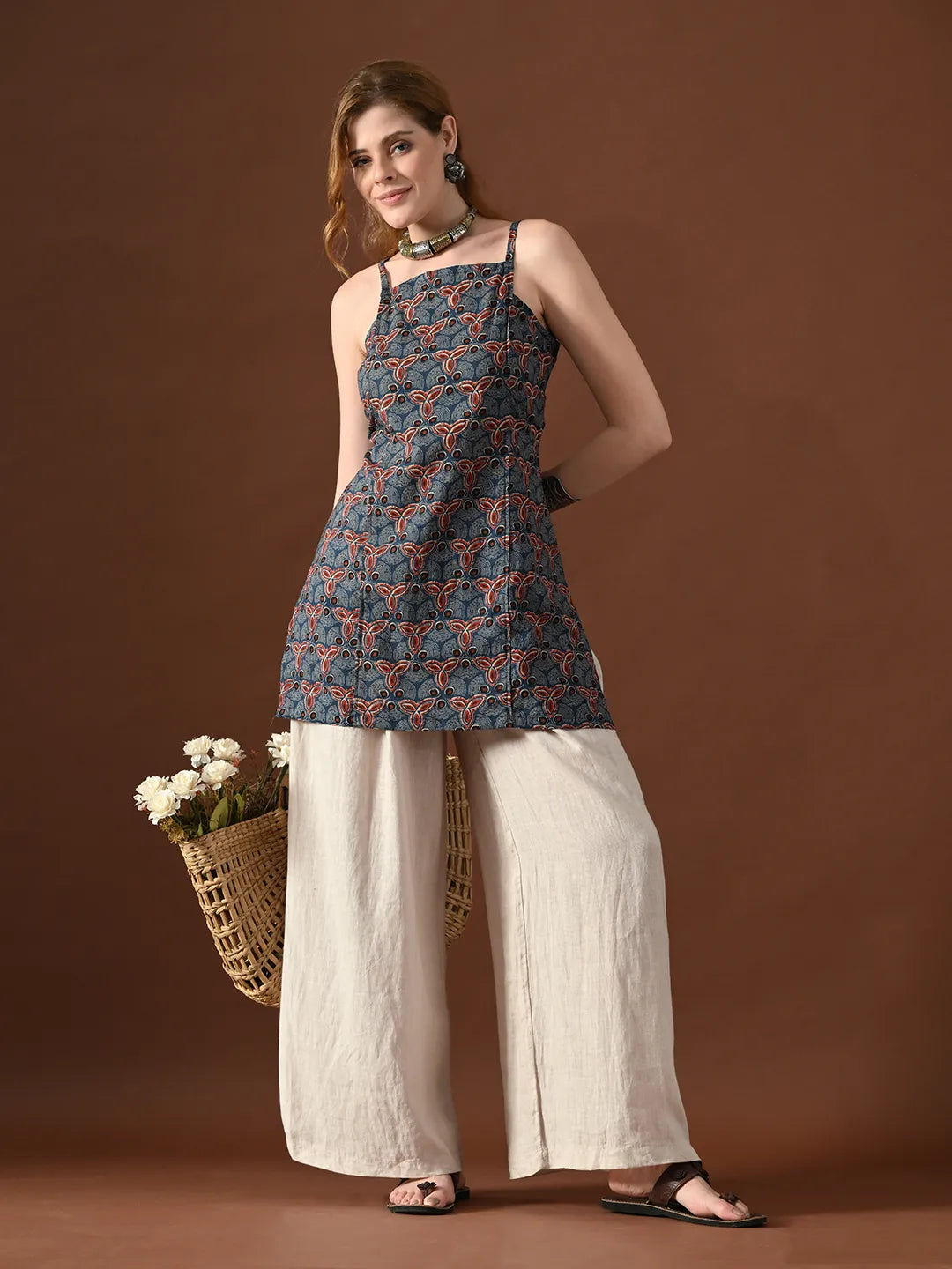 Women Geometrical Print Prisha Backless Kurti