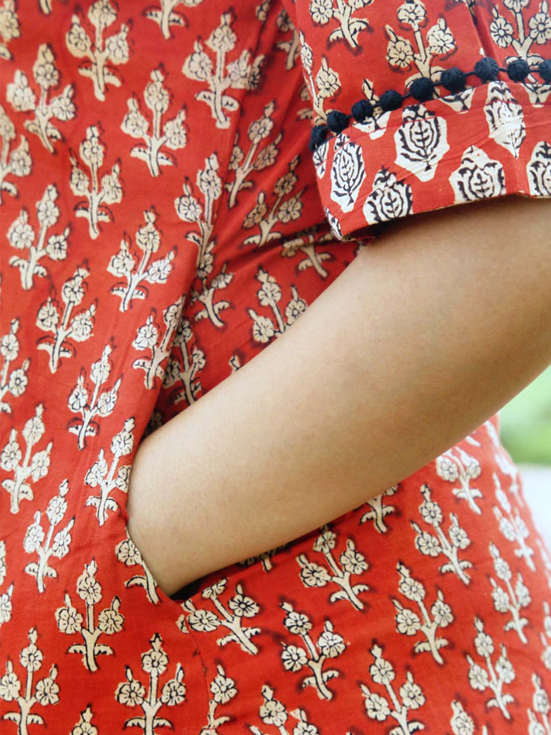 Bagru Handblock Printed Madder Red Kurta Set