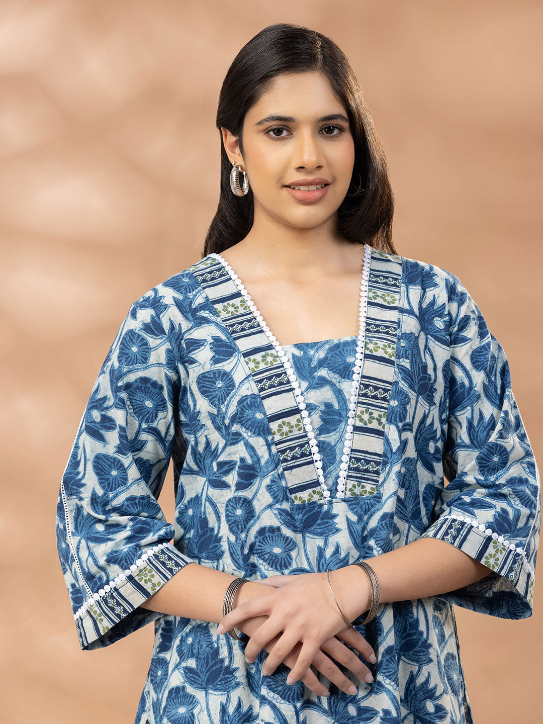 Bagru Indigo Floral Kurta Salwar Set