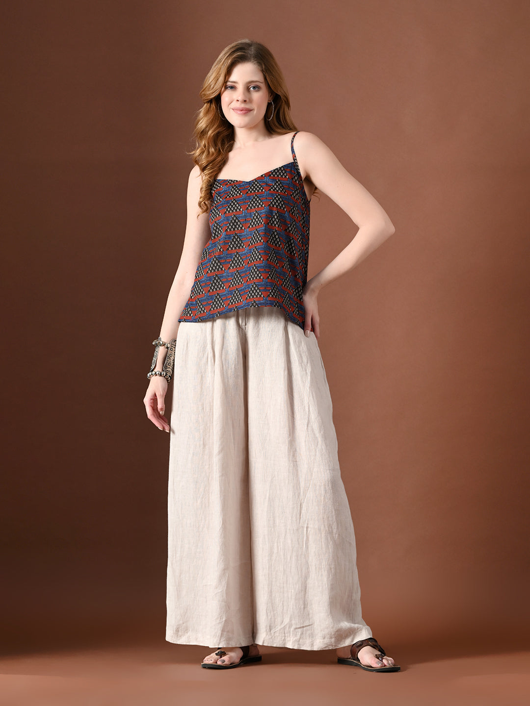 Women Geometric Print Cotton Top