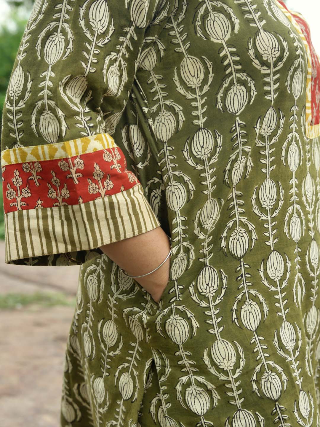 Bagru Handblock Printed Green Salwar Set