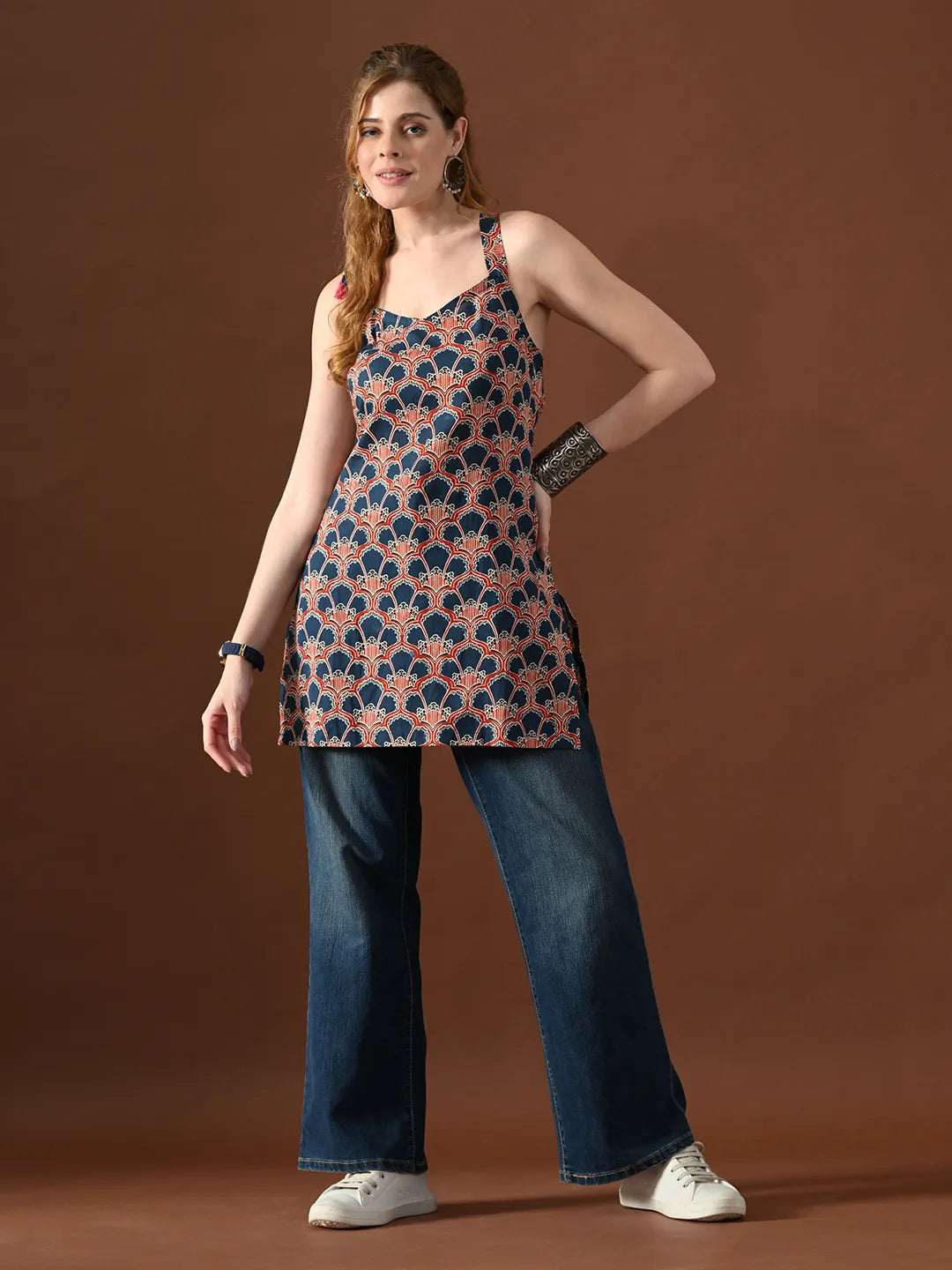 Women Nishtha Backless Printed Kurti