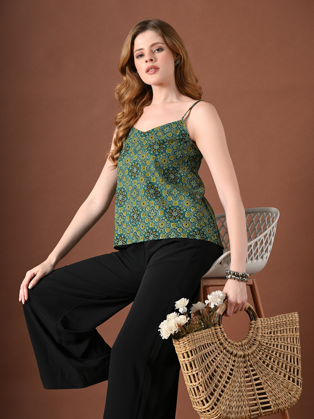 Women Floral Print Cotton Top