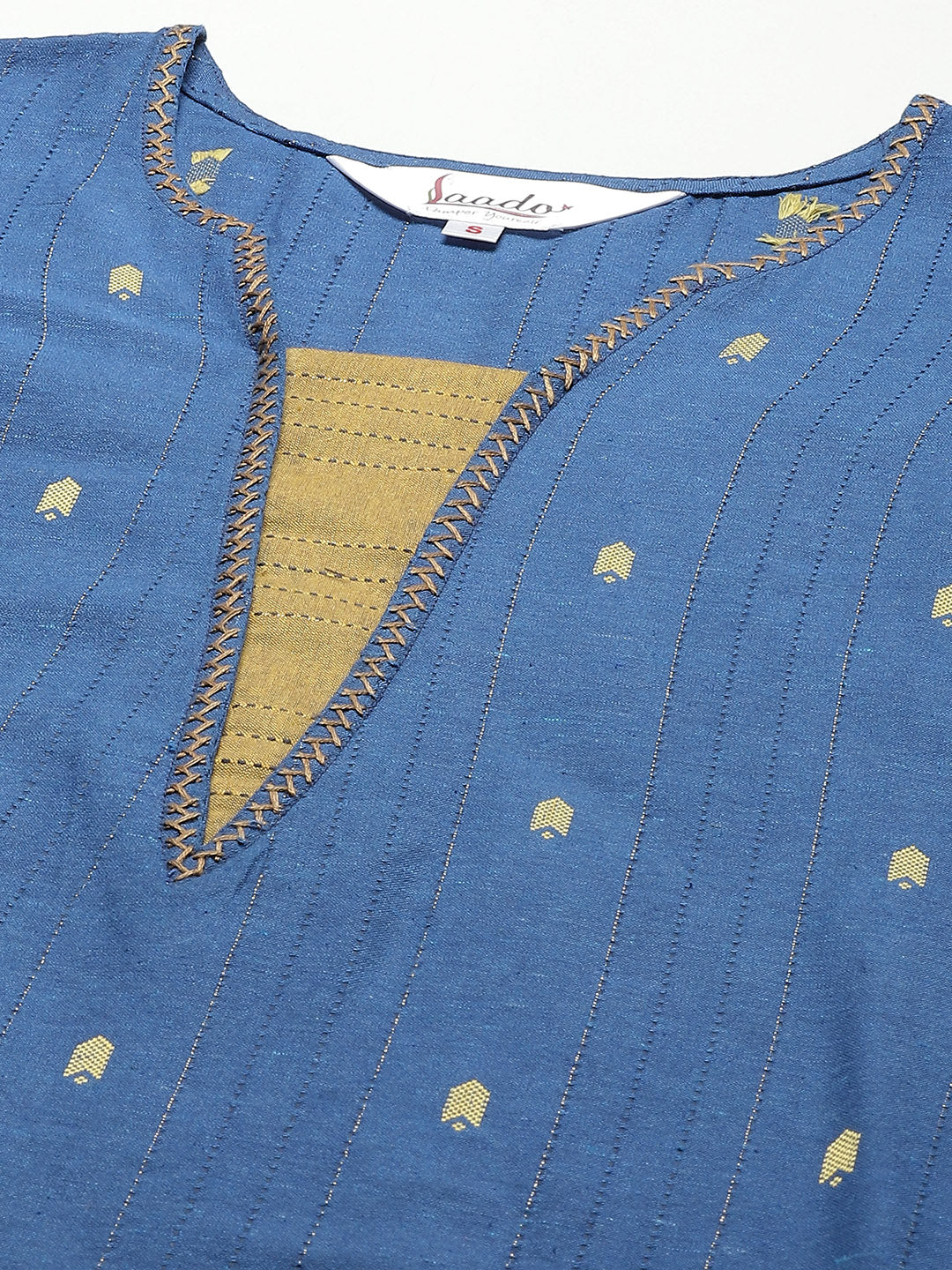 Blue Thread Work Handloom Cotton Kurta