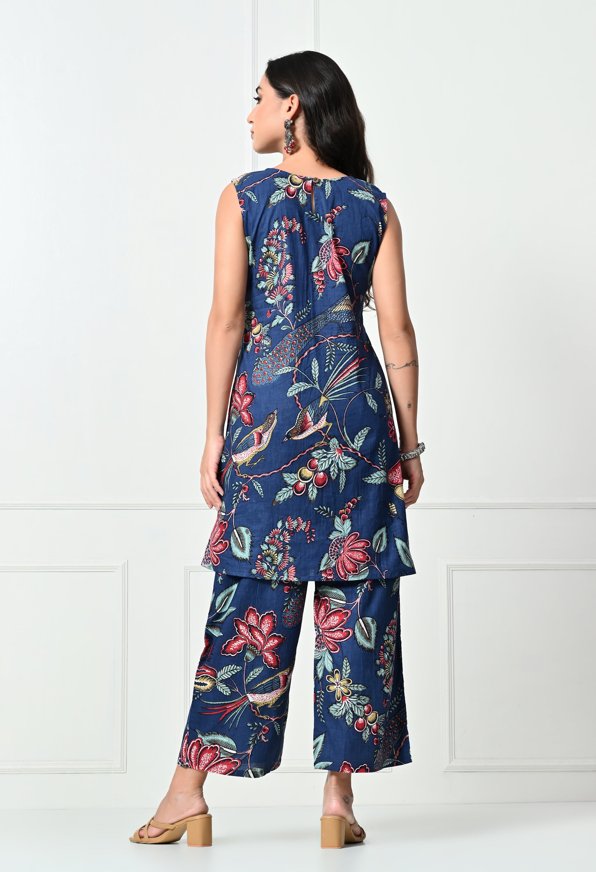 Pure Cotton Indigo Jungle Print Kurta Set