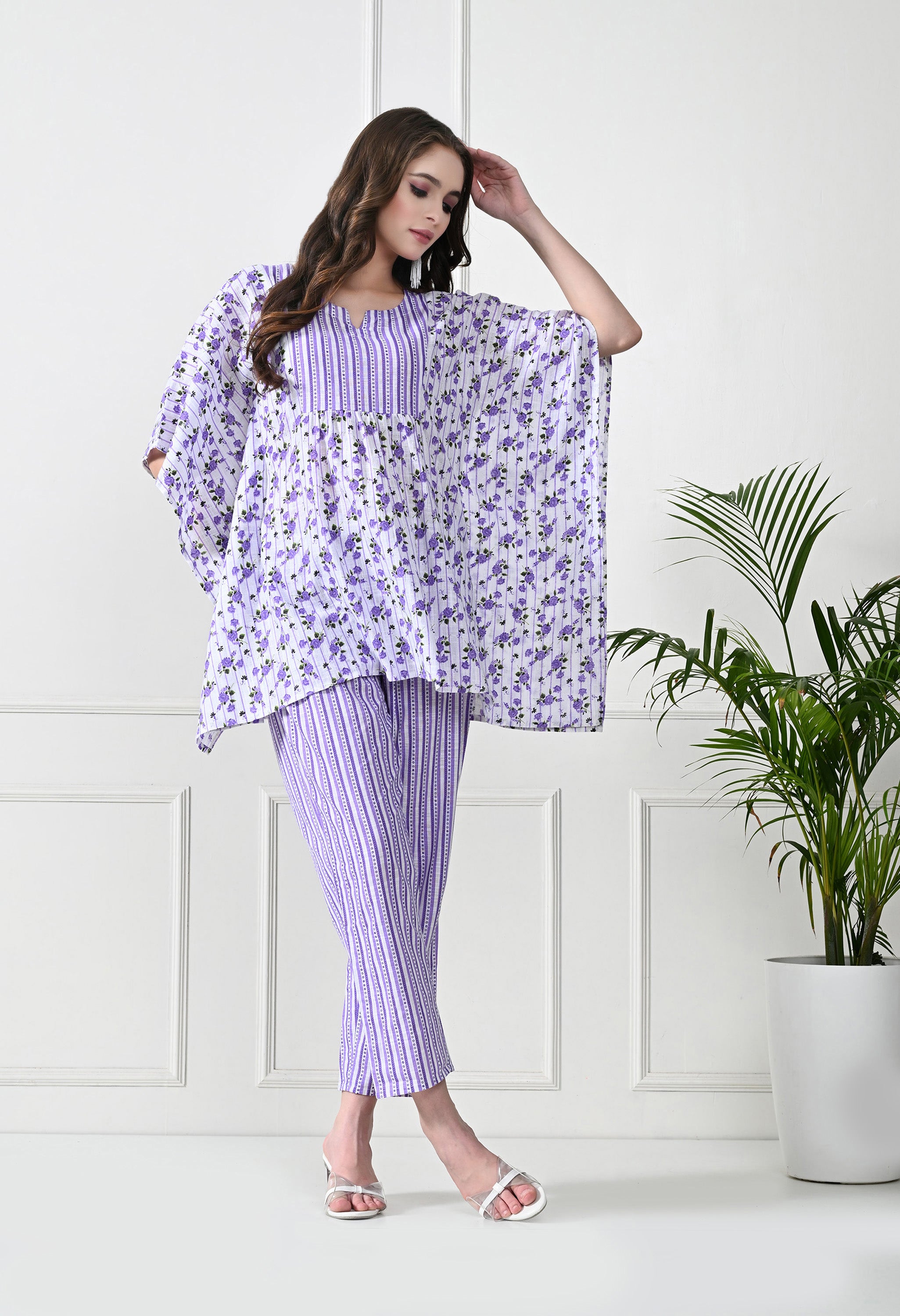 Purple Yoke Co-Ord Set