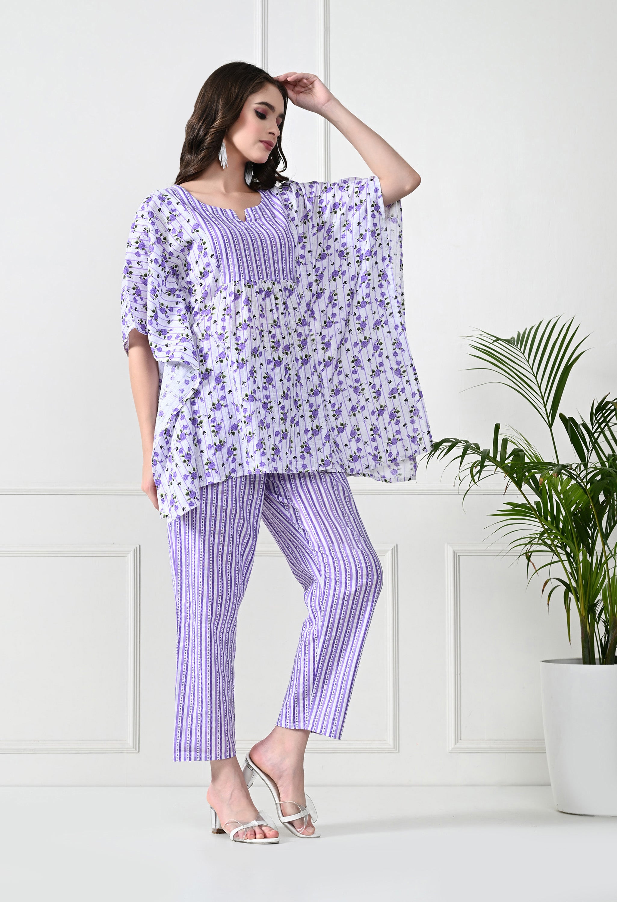 Purple Yoke Co-Ord Set