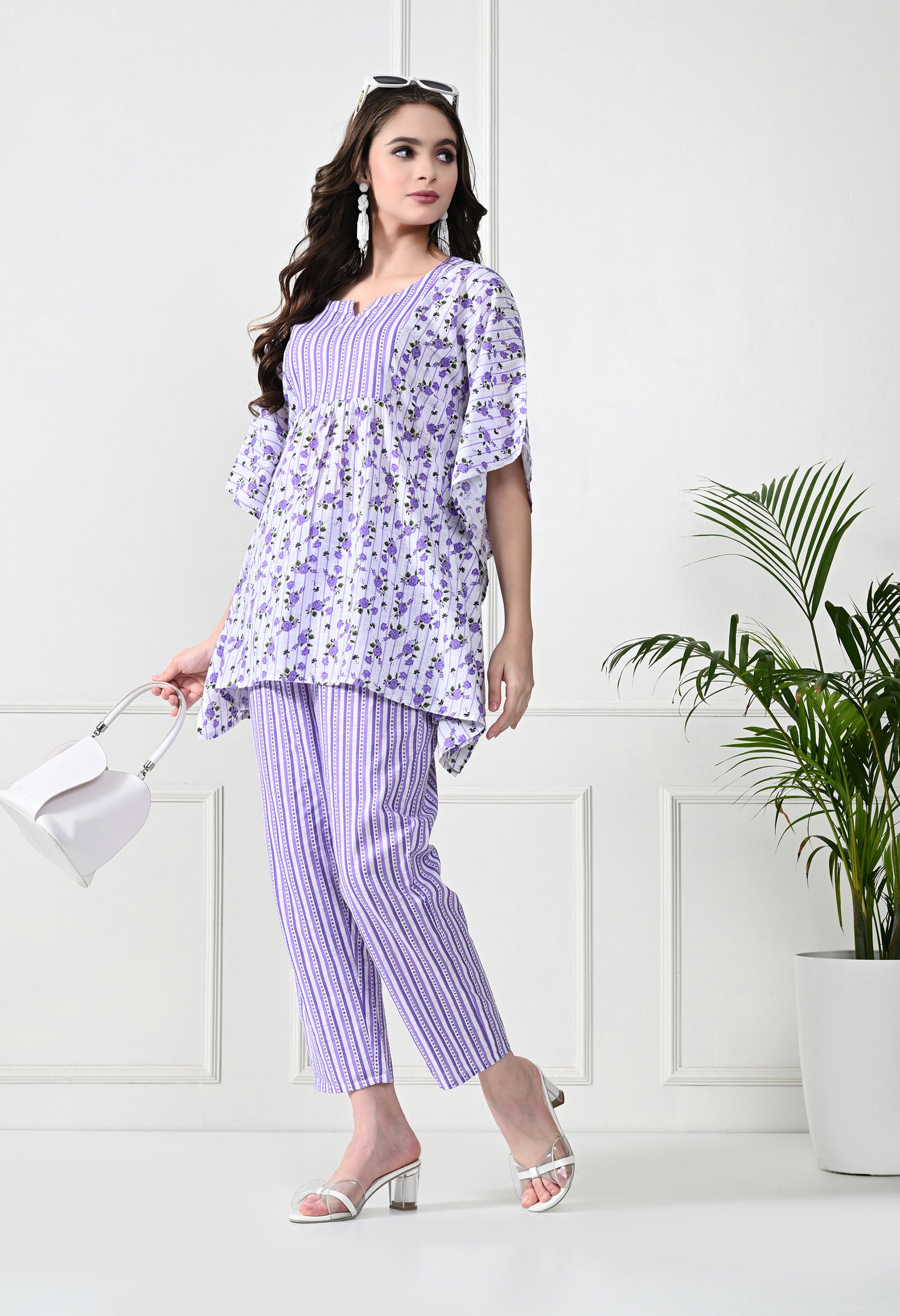 Purple Yoke Co-Ord Set