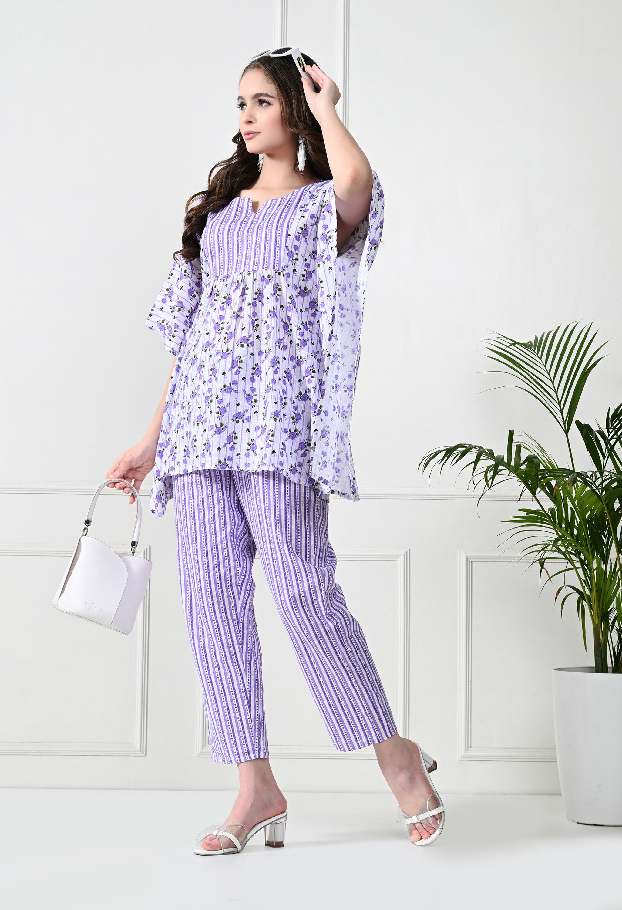 Purple Yoke Co-Ord Set