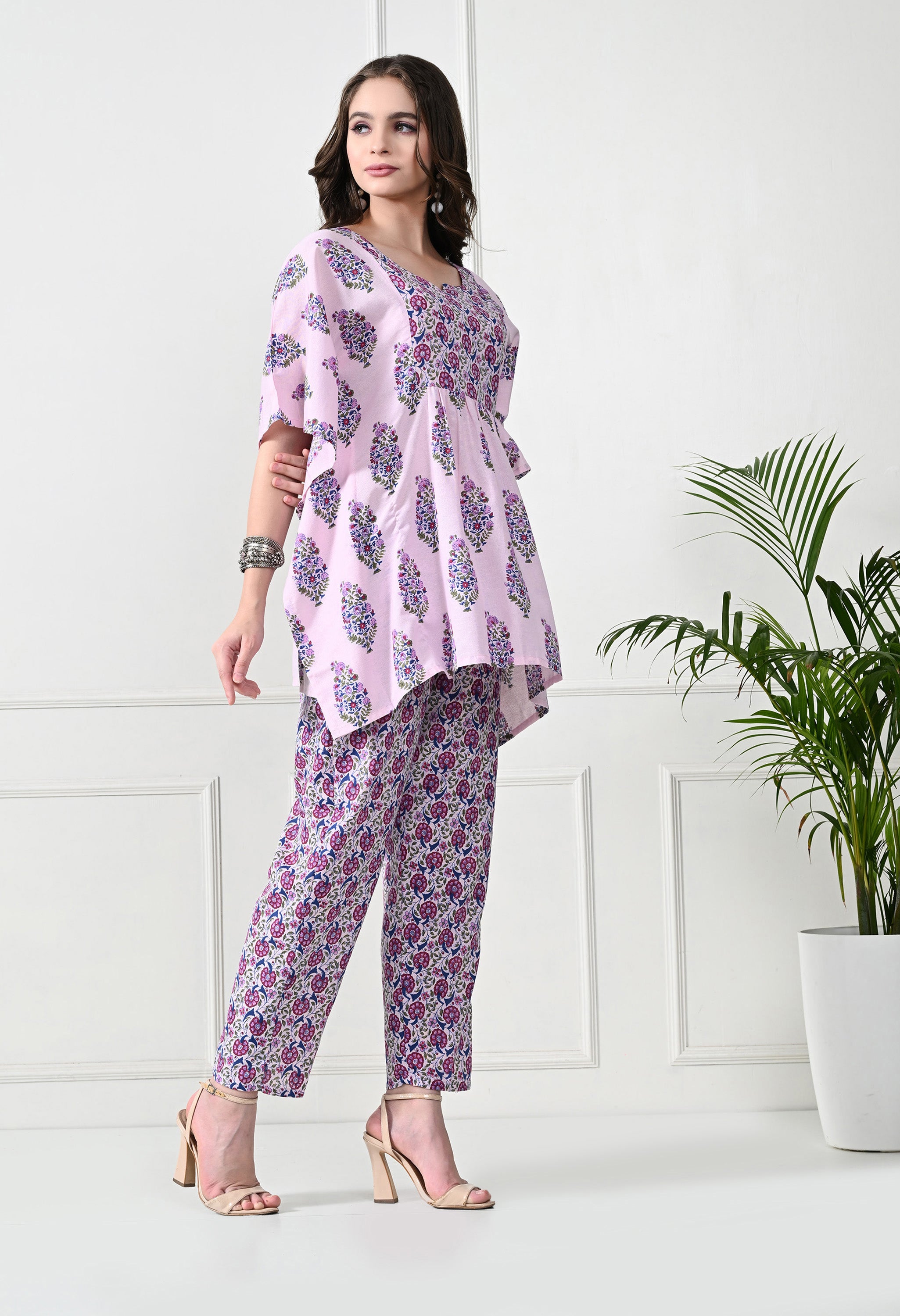 Pink and Purple Yoke Co-Ord Set