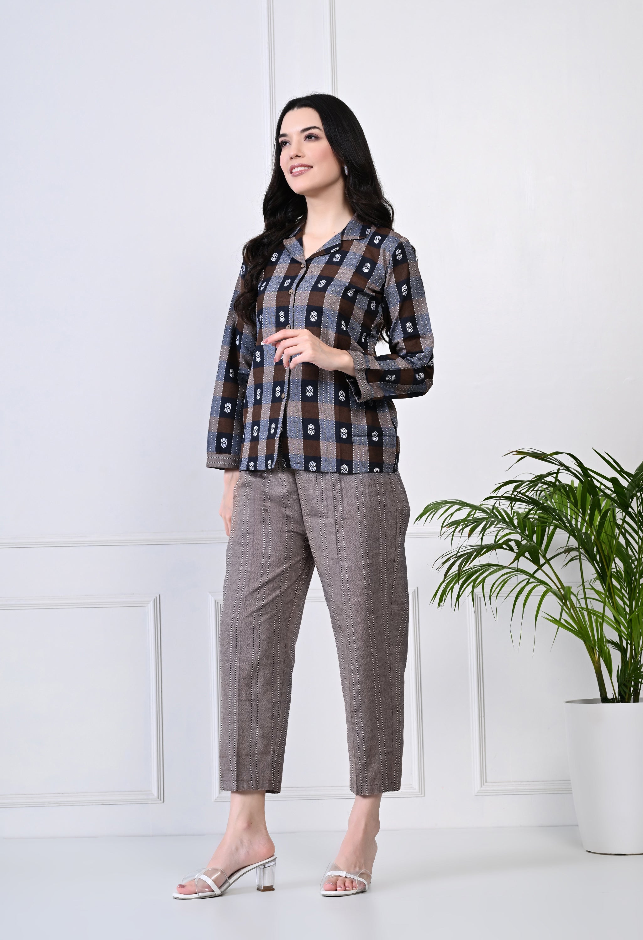 Brown Check Co-Ord Set