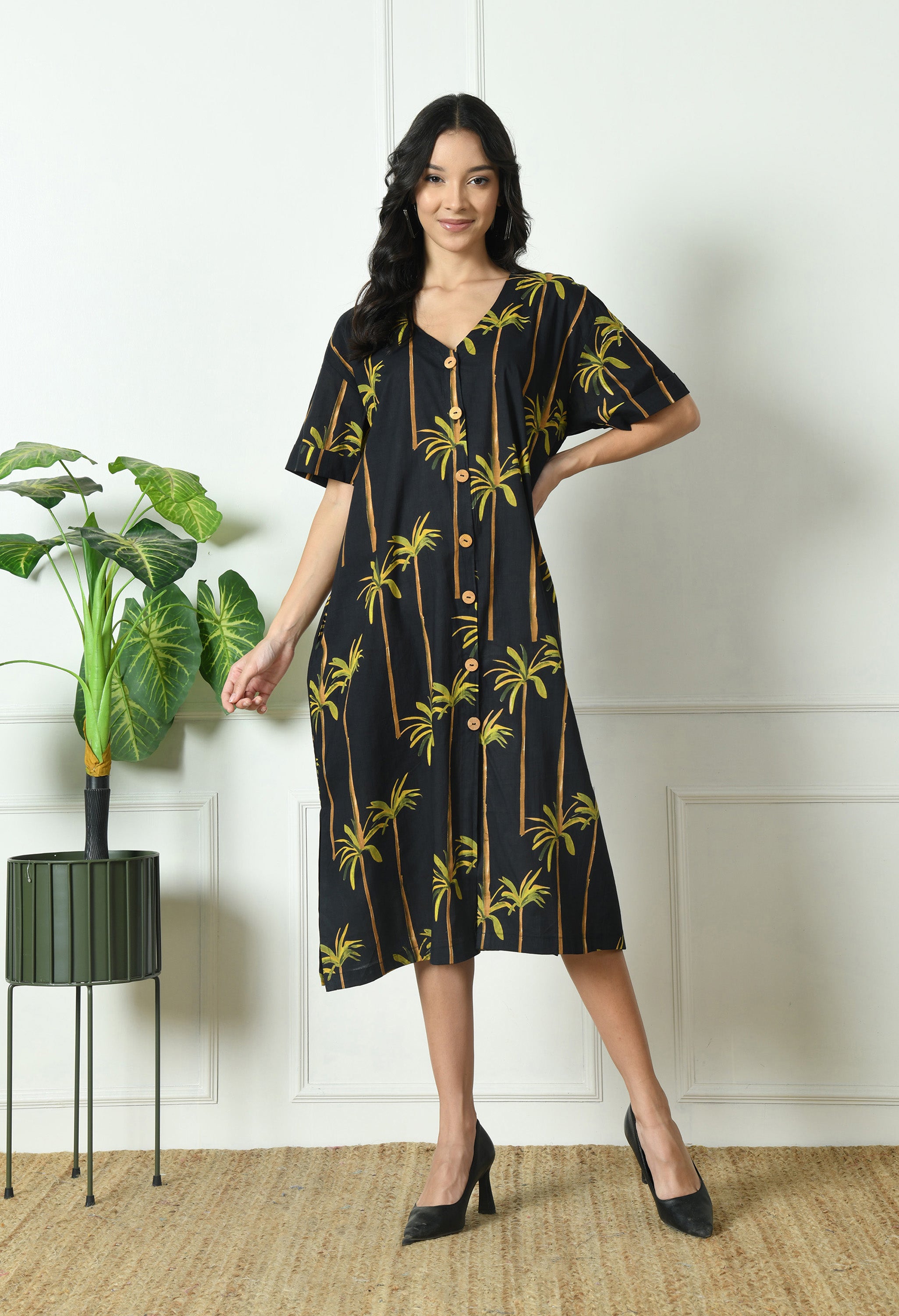 Tropical Print Dress