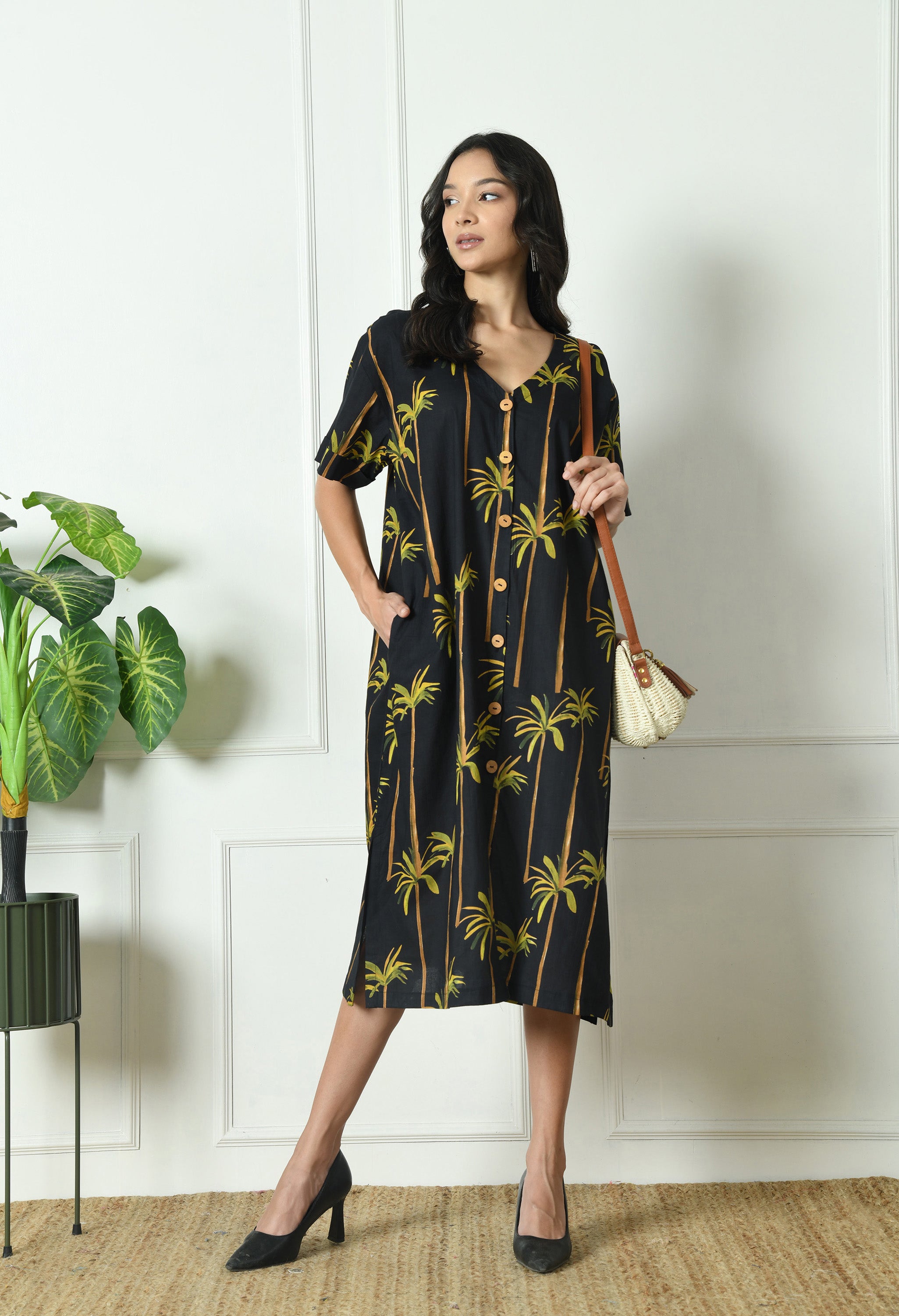 Tropical Print Dress